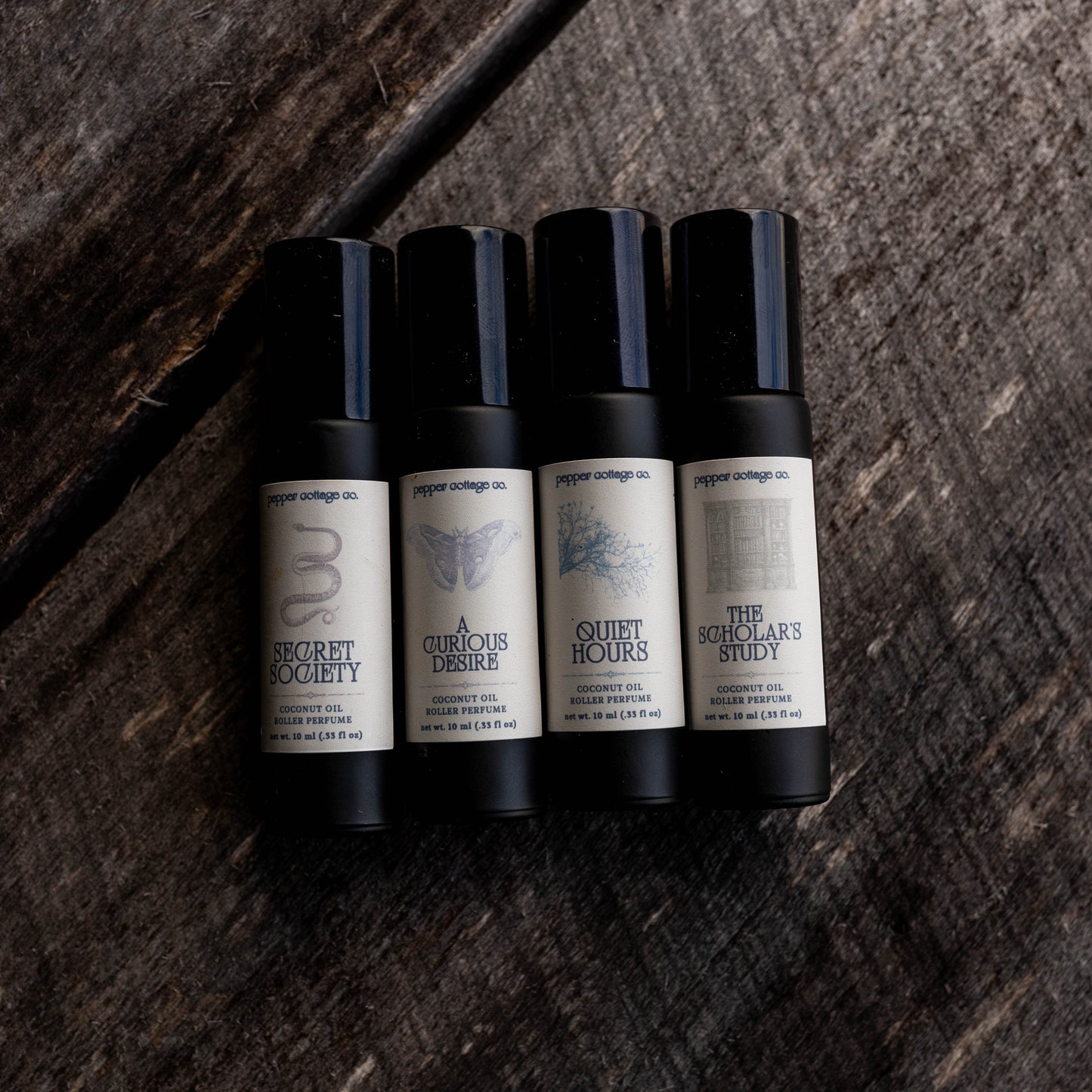 A Curious Desire Roller Perfume | Fig, Violet, Plum, Sandalwood, Plum, Amber, Vanilla | Dark Academia Coconut Oil Roller Perfume