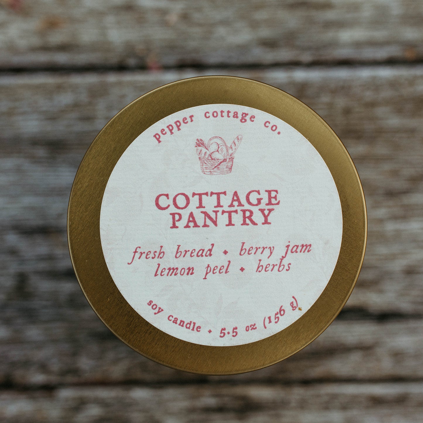 Cottage Pantry 5.5 oz Tin - Fresh Bread, Berry Jam, Lemon Peel, Herbs