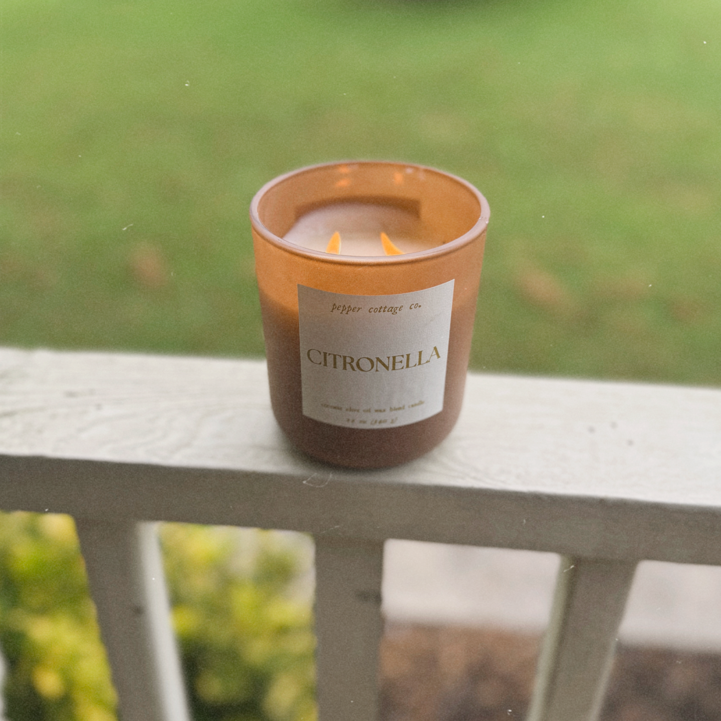 Bug-Deterring 12 oz Citronella Candle With Coconut Olive Oil Wax Blend
