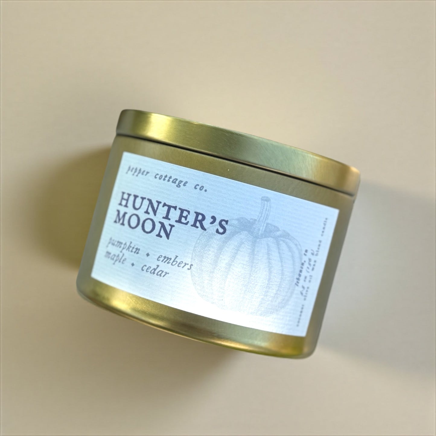 Hunter's Moon - Pumpkin, Embers, Maple, Cedar | 5.5 oz Coconut Olive Oil Wax Fall Scented Candle