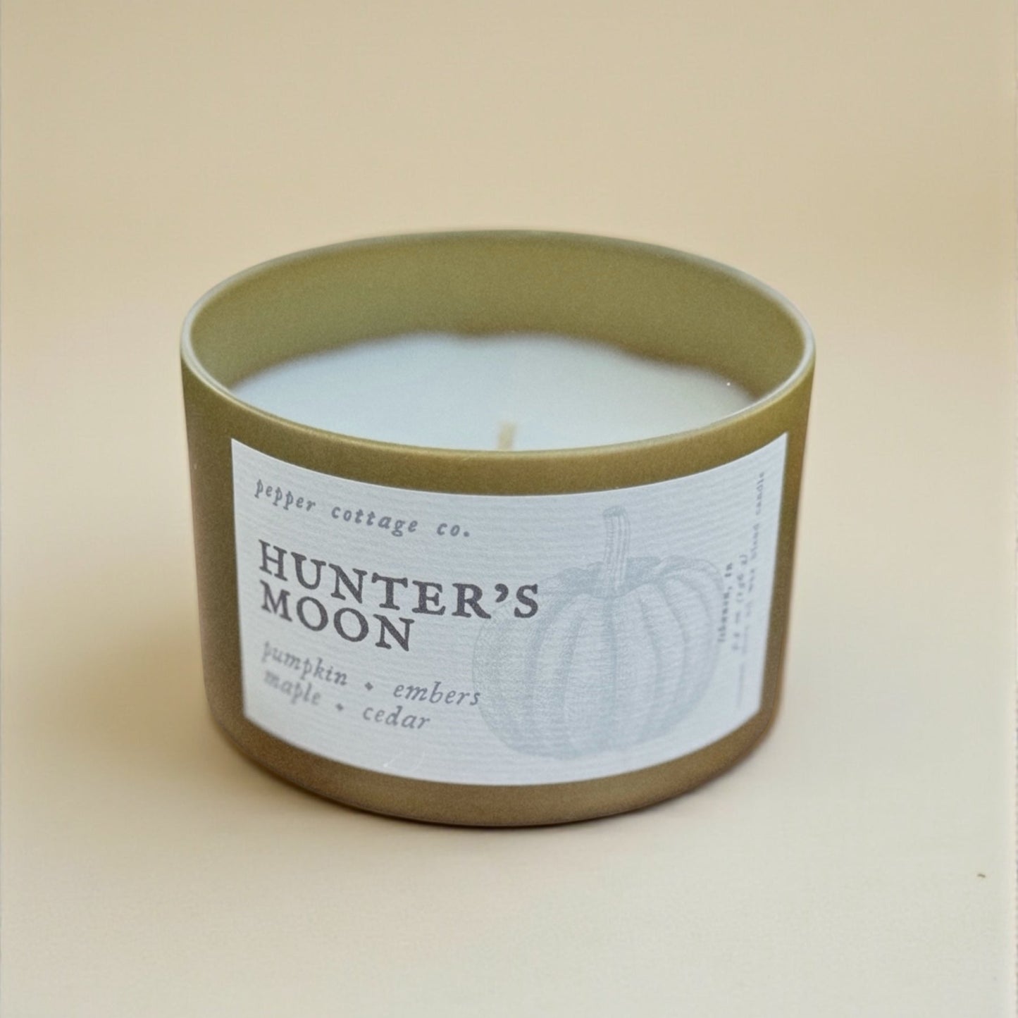 Hunter's Moon - Pumpkin, Embers, Maple, Cedar | 5.5 oz Coconut Olive Oil Wax Fall Scented Candle