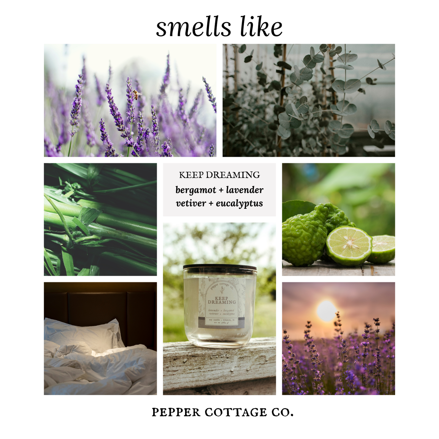 Keep Dreaming 10 oz Jar - Bergamot, Lavender, Vetiver, Eucalyptus