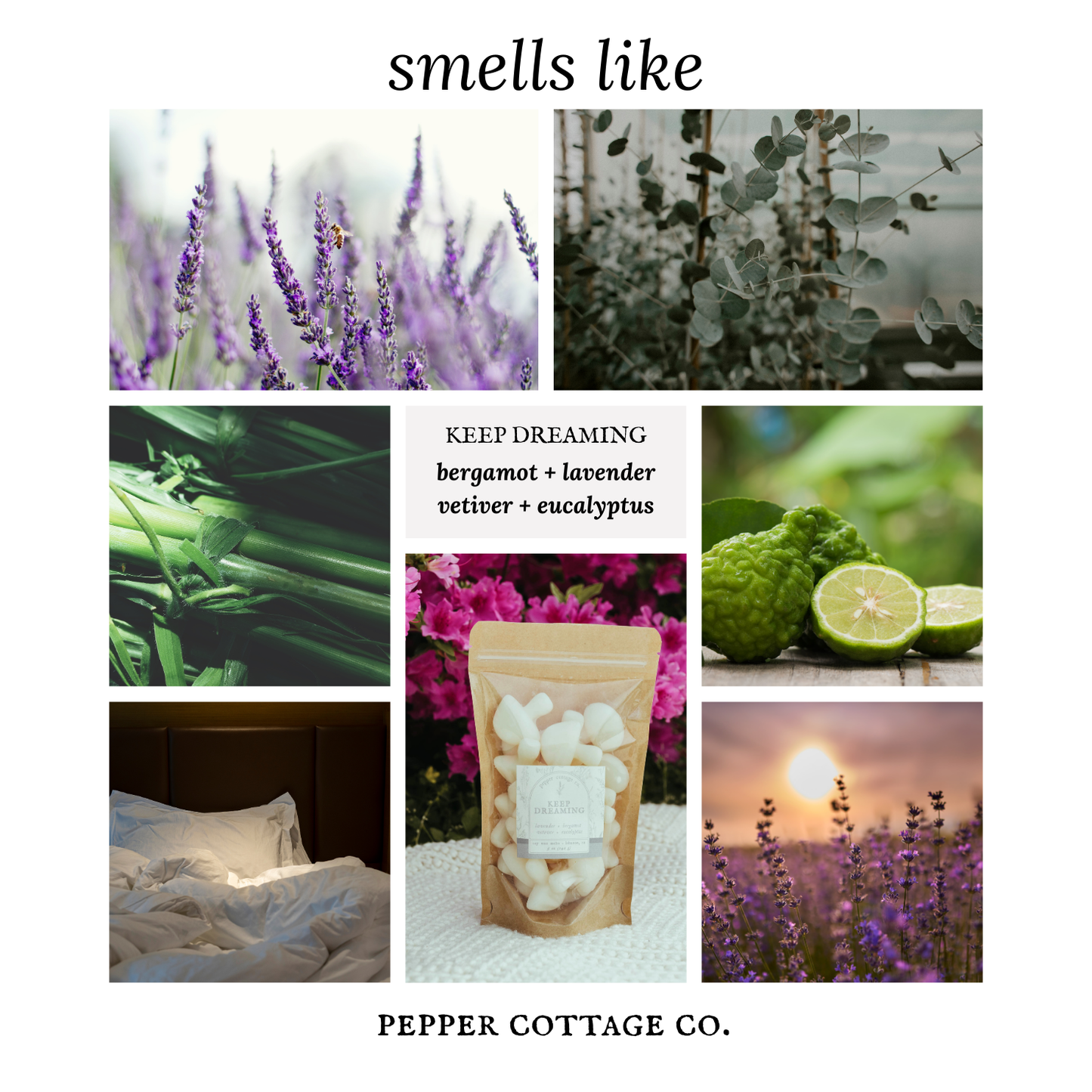 Keep Dreaming 5 oz Wax Melts - Bergamot, Lavender, Vetiver, Eucalyptus