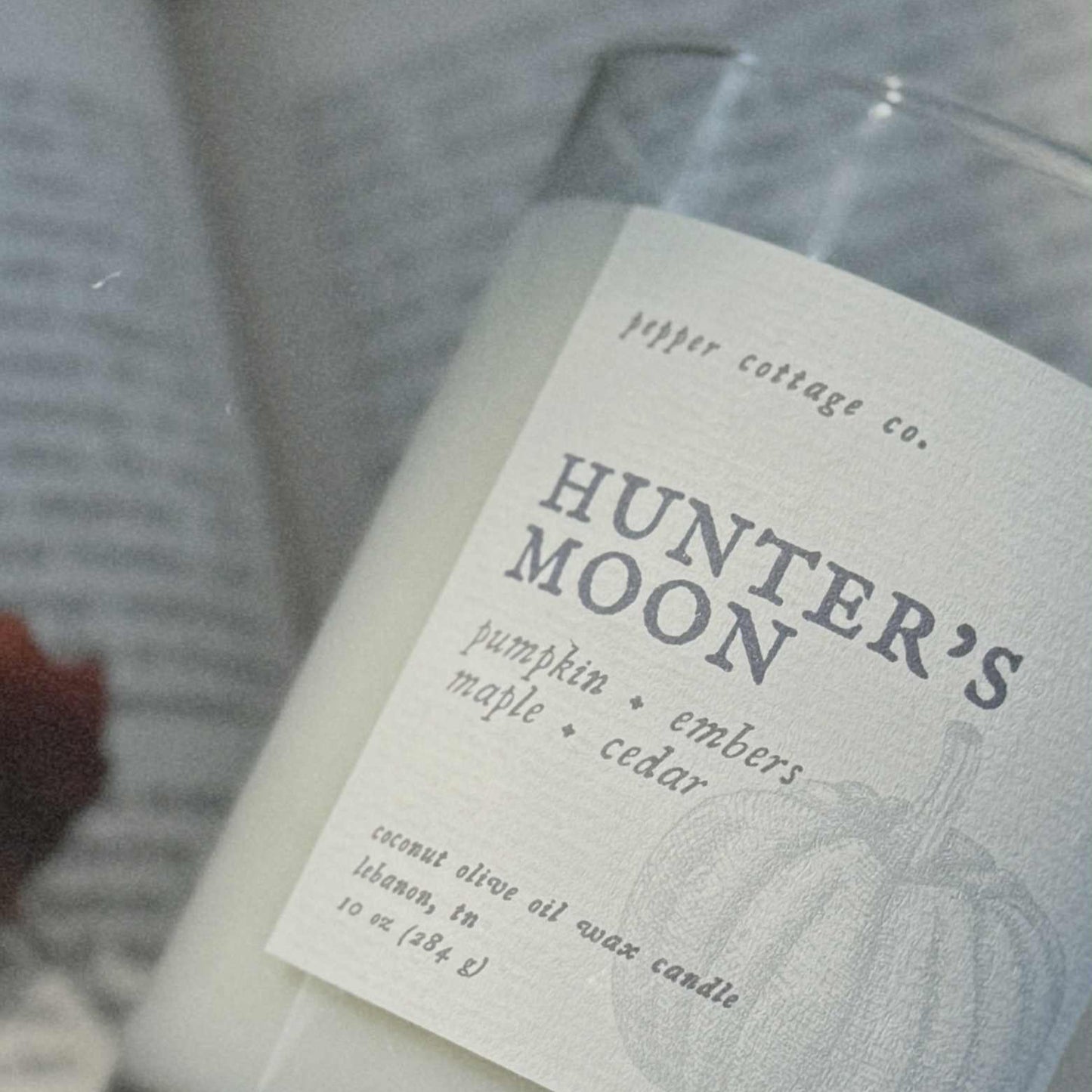 Hunter's Moon - Pumpkin, Embers, Maple, Cedar | 10 oz Coconut Olive Oil Wax Fall Scented Candle