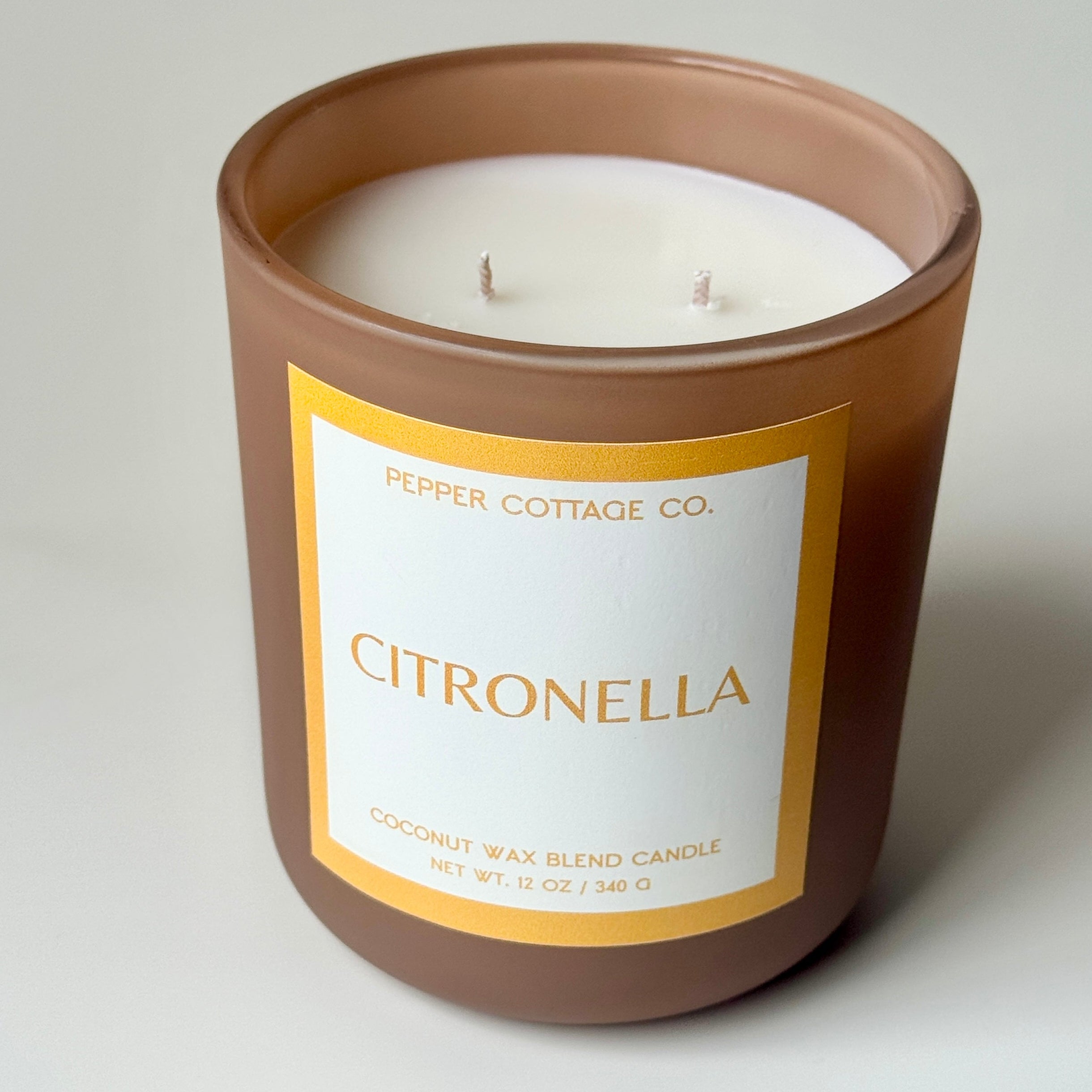 Bug-Deterring 12 oz Highly Scented Citronella Candle | Coconut Olive Oil Wax Blend Infused with Essential Oils