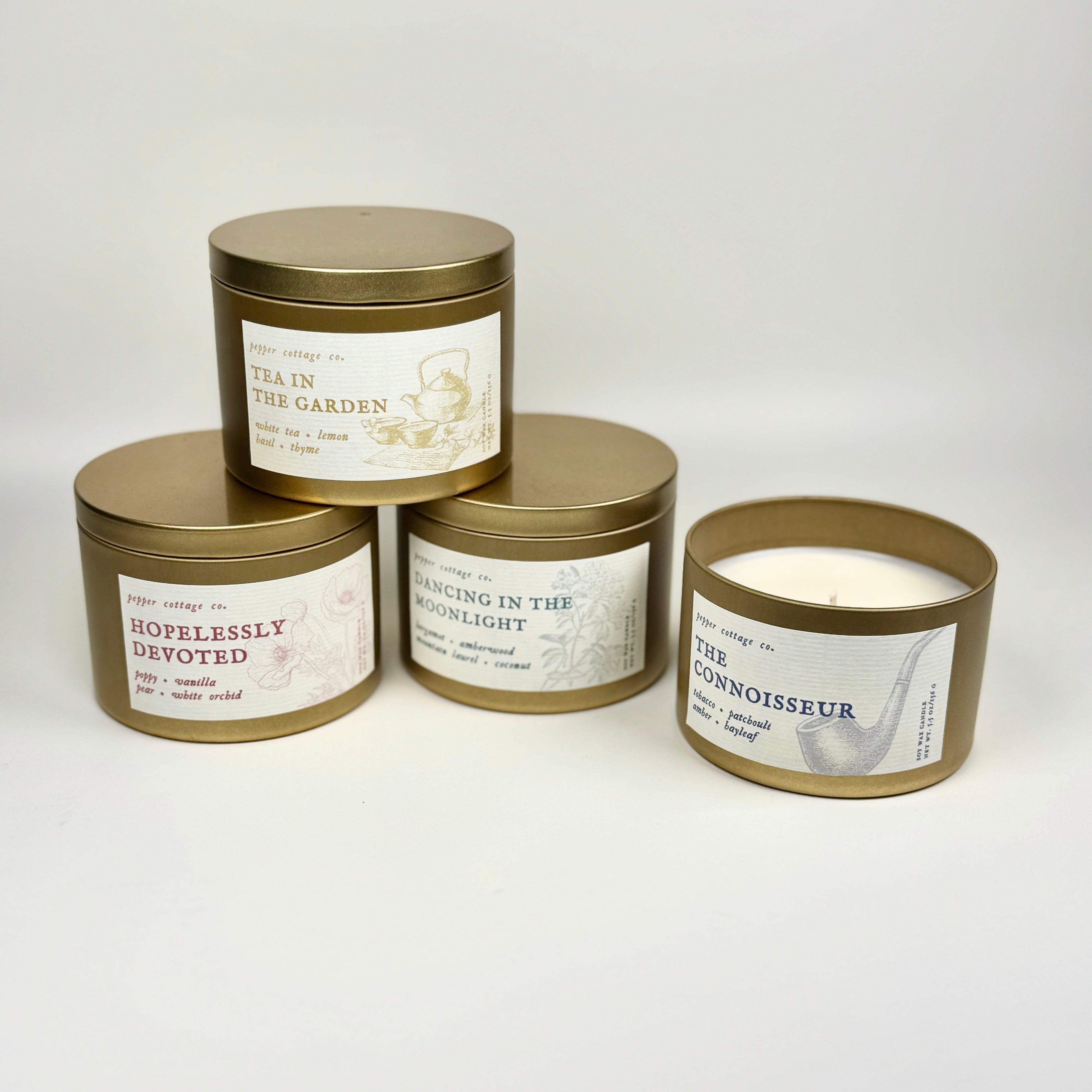 Dancing in the Moonlight 5.5 oz Soy Candle Tin | Bergamot, Amberwood, Mountain Laurel, Coconut | Clean and Citrusy Scented Candle