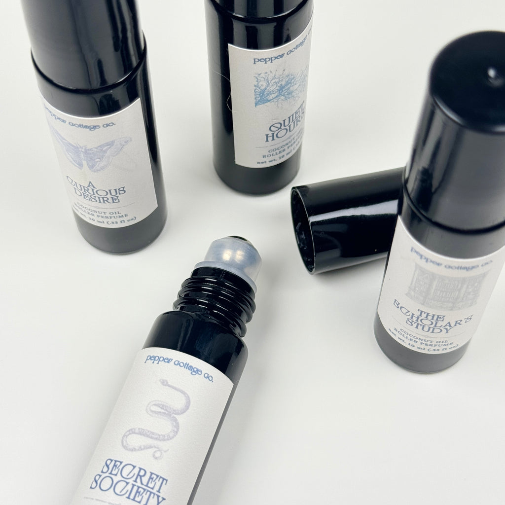 Quiet Hours Roller Perfume | Cedar, Guaiacwood, Ginger, Cardamom, Myrrh | Unisex Coconut Oil Roller Perfume