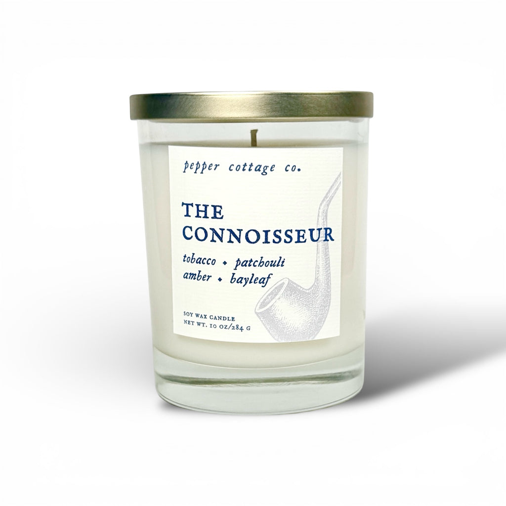 The Connoisseur 10 oz Jar - Tobacco, Patchouli, Amber, & Bayleaf