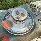 Botanical Vintage Tea Cup Candles (WICKLESS) | Jasmine & Honey or Yuzu Blossom Scented | Mother’s Day Tea Cup Candles