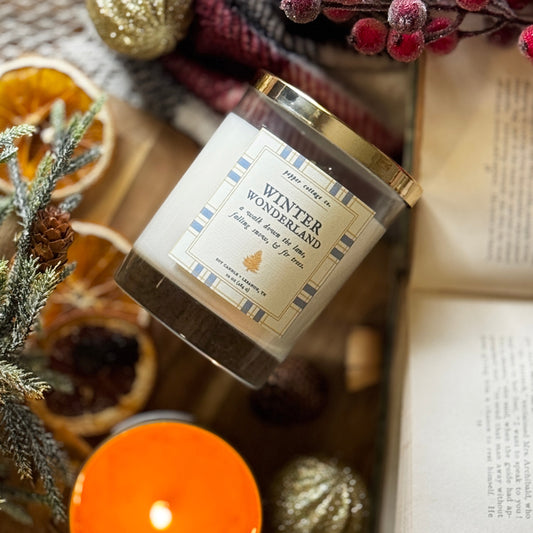 Winter Wonderland 10 oz Soy Candle | Fraser Fir, Cypress, Bayberry | Non-toxic Woodsy Scent Holiday Candle Jar