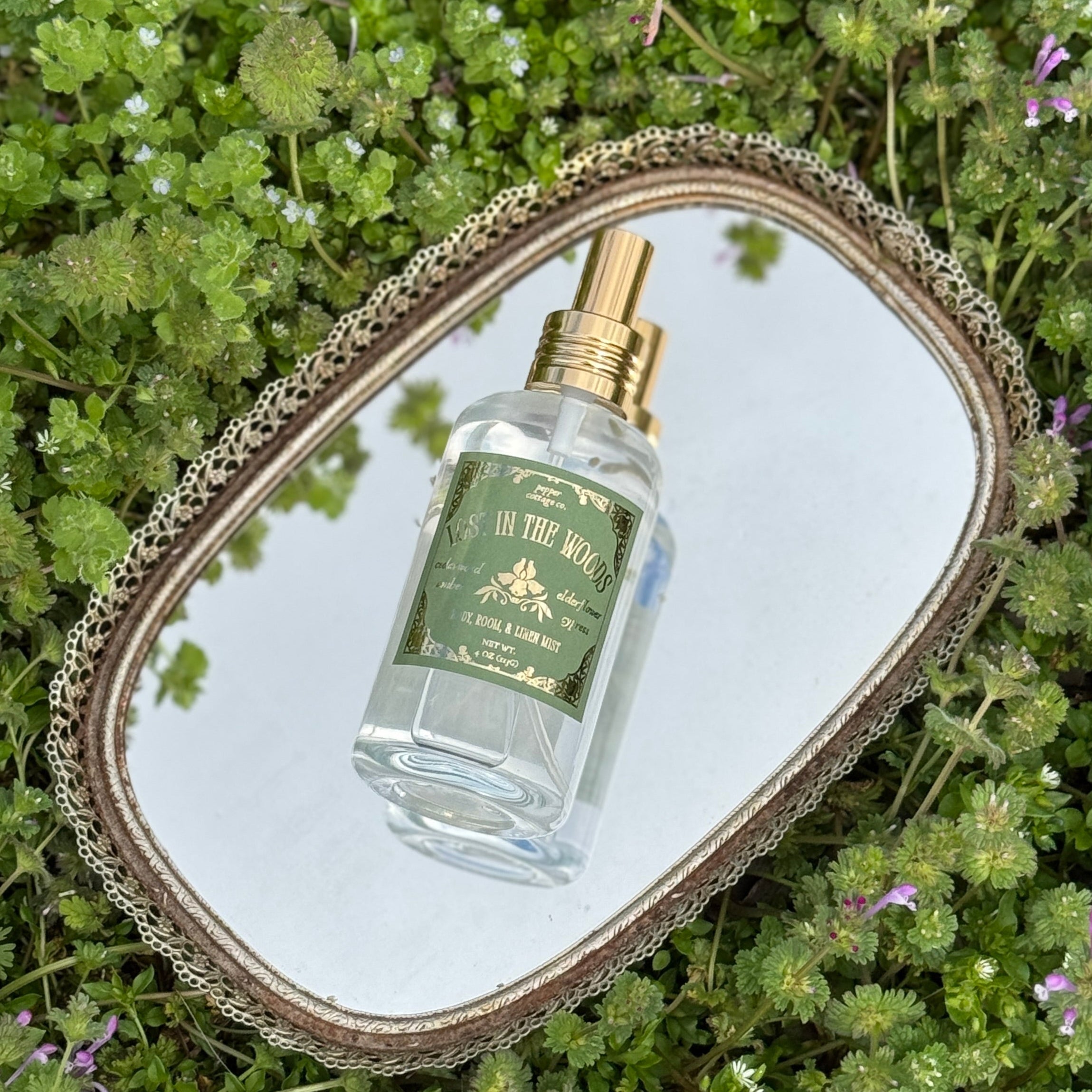 Lost in the Woods 4 oz Body & Home Mist | Cypress, Cedarwood, Elderflower, Amber | Daydream Collection Spring Floral Body Spray