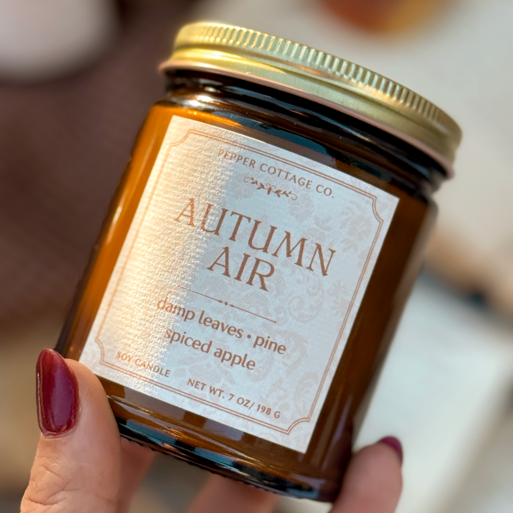 Autumn Air - Wet Leaves, Spiced Apple, Pine, Cedar 7 oz Soy Fall Candle