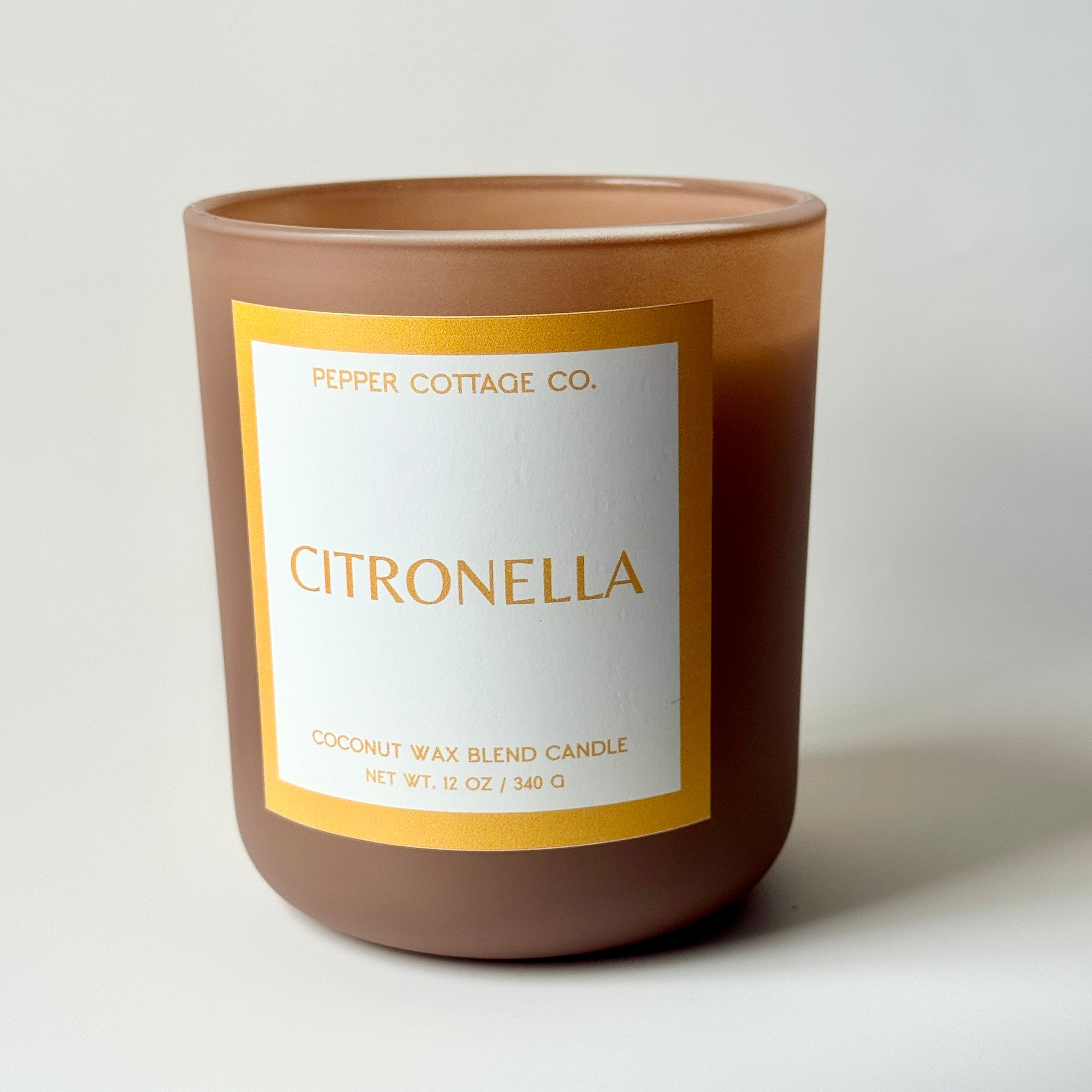 Bug-Deterring 12 oz Highly Scented Citronella Candle | Coconut Olive Oil Wax Blend Infused with Essential Oils