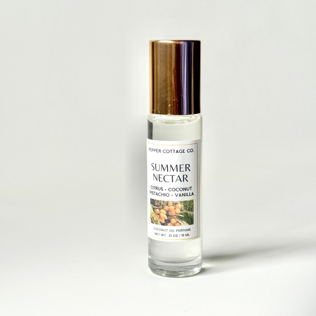 Summer Nectar 10 ml Roller Perfume | Citrus + Coconut + Pistachio + Vanilla | Summer Coconut Oil Non-toxic Roller Perfume