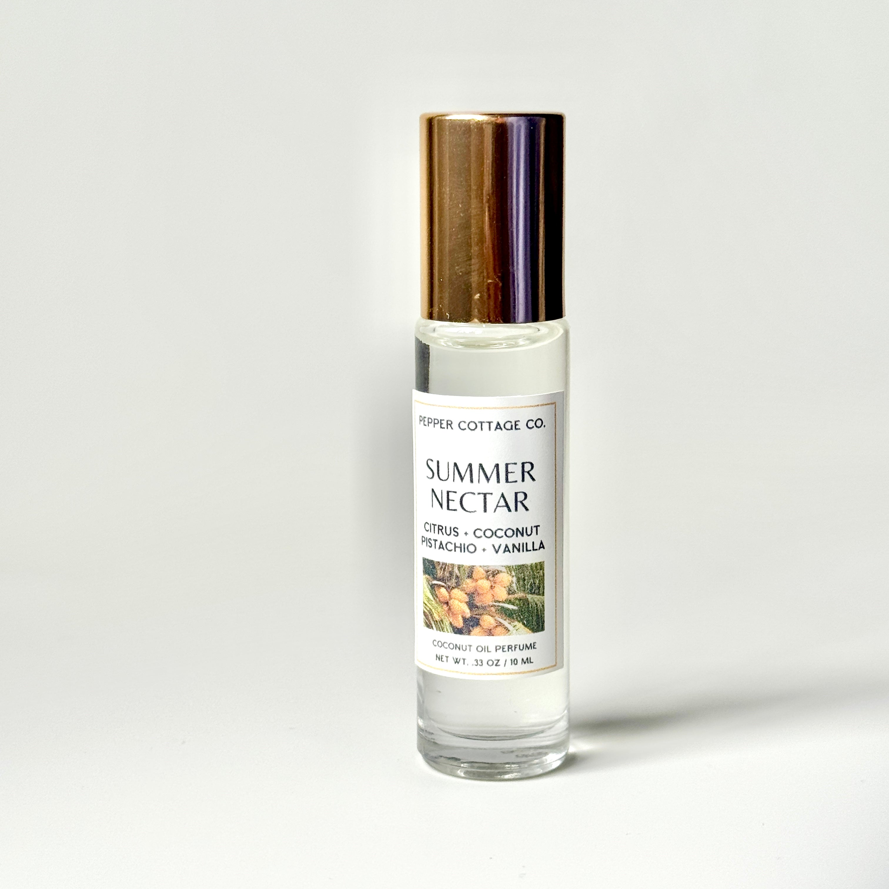 Summer Nectar 10 ml Roller Perfume | Citrus + Coconut + Pistachio + Vanilla | Summer Coconut Oil Non-toxic Roller Perfume