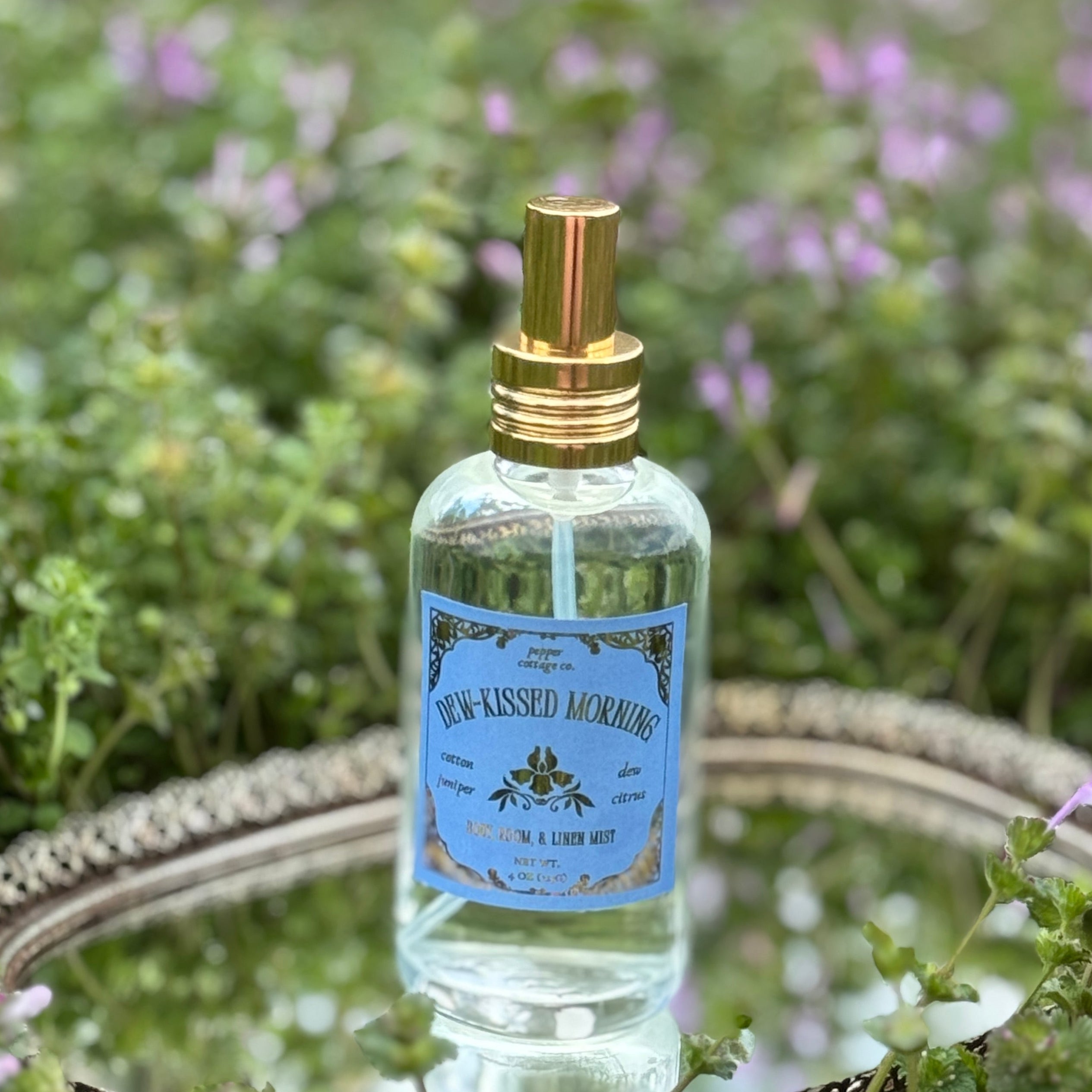 Dew-Kissed Morning 4 oz Body & Home Mist | Cotton, Juniper, Dew, Citrus | Daydream Collection Spring Morning Dew Room Spray