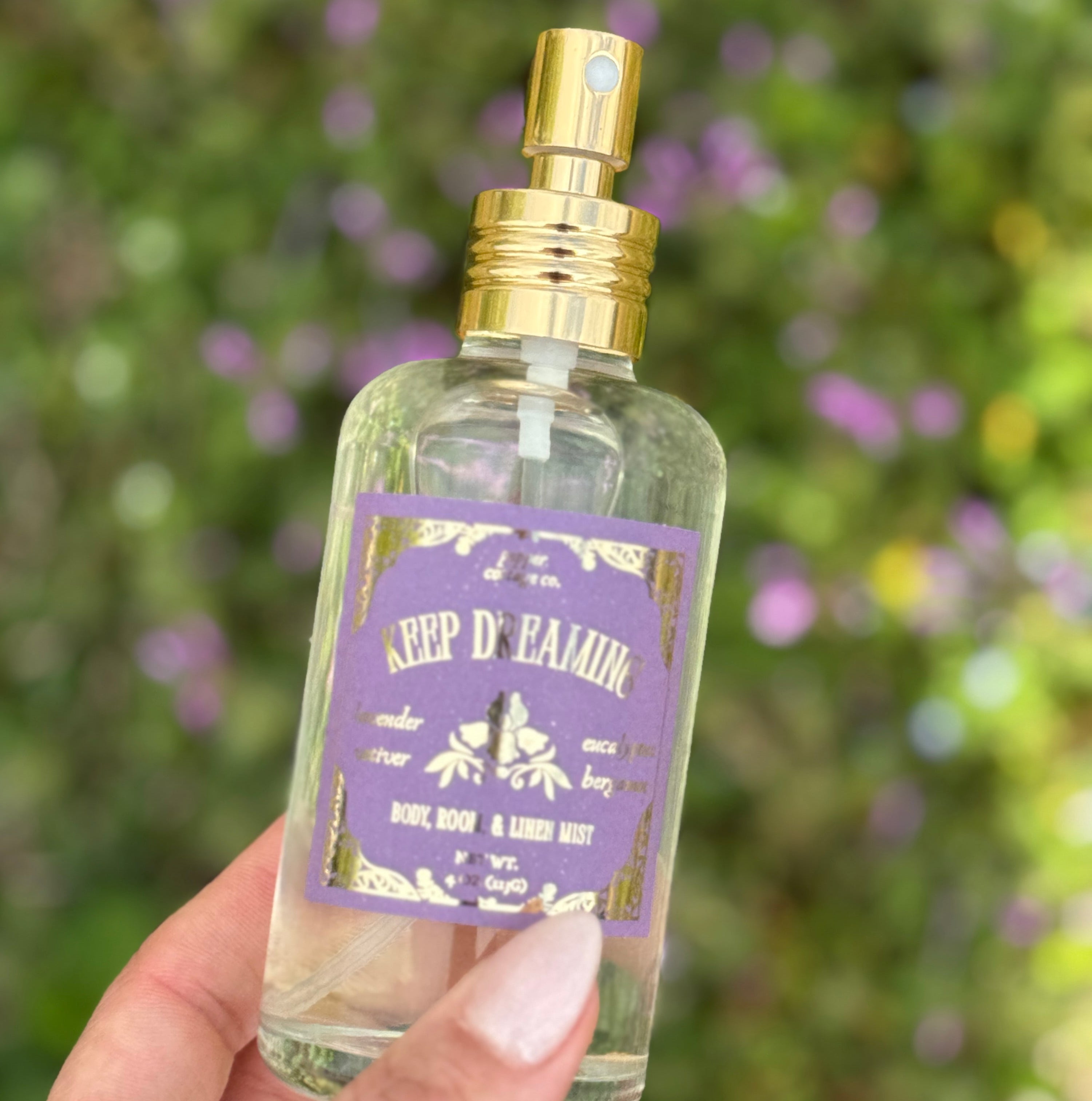Keep Dreaming 4 oz Body & Home Mist | Lavender, Vetiver, Eucalyptus, Bergamot | Daydream Collection Spring Lavender Body Spray