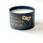 Masquerade 5.5 oz Candle Tin | Spiced Mandarin, Cacao, Pomelo, Vanilla, Jasmine | Spiced Citrus Floral Dark Academia Soy Candle