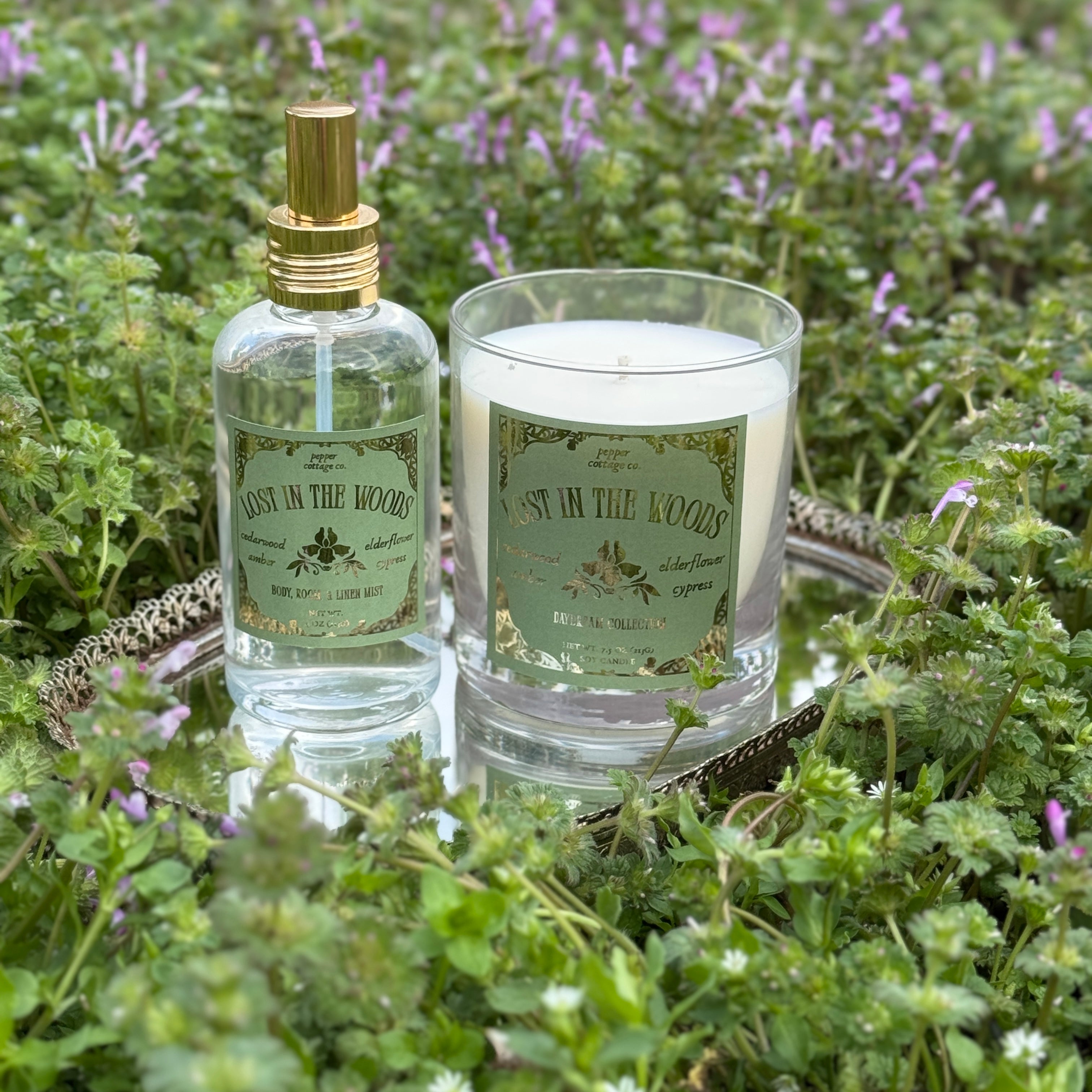 Lost in the Woods 4 oz Body & Home Mist | Cypress, Cedarwood, Elderflower, Amber | Daydream Collection Spring Floral Body Spray