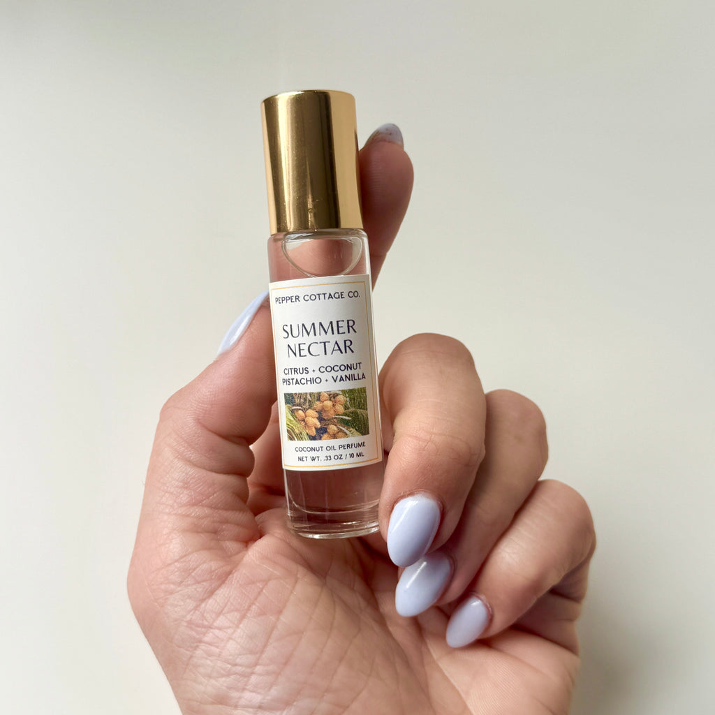 Summer Nectar 10 ml Roller Perfume | Citrus + Coconut + Pistachio + Vanilla | Summer Coconut Oil Non-toxic Roller Perfume