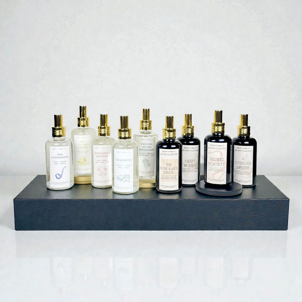 Dancing in the Moonlight 4 oz Body, Room, and Linen Mist | Bergamot, Amberwood, Mountain Laurel, Coconut| Clean, Woodsy, Floral Body & Room Mist