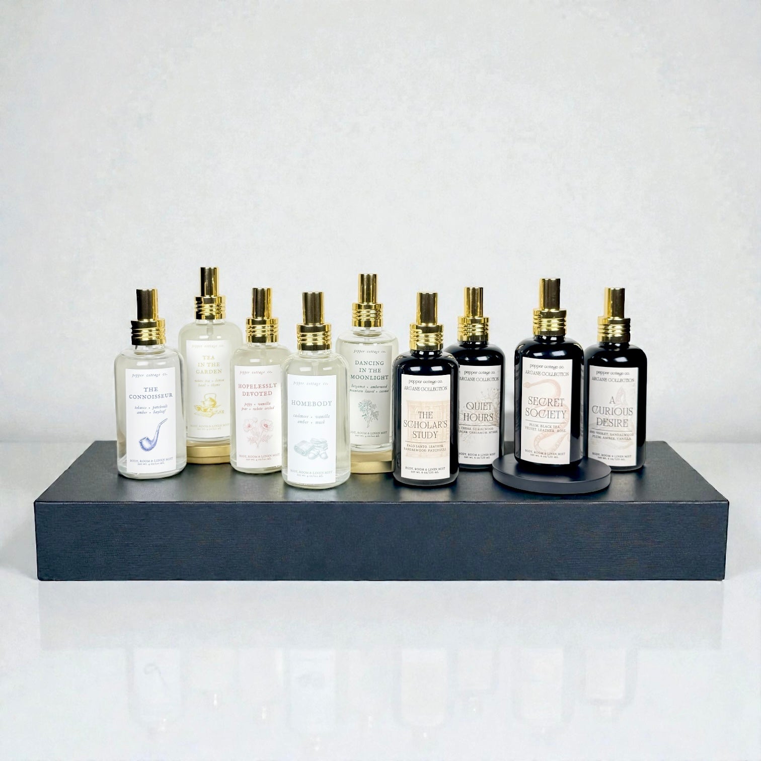 Quiet Hours 4 oz Body, Room, and Linen Mist | Cedar, Guiaicwood, Ginger, Cardmom, Myrrh | Smoky Woods Dark Academia-Inspired Body & Room Mist