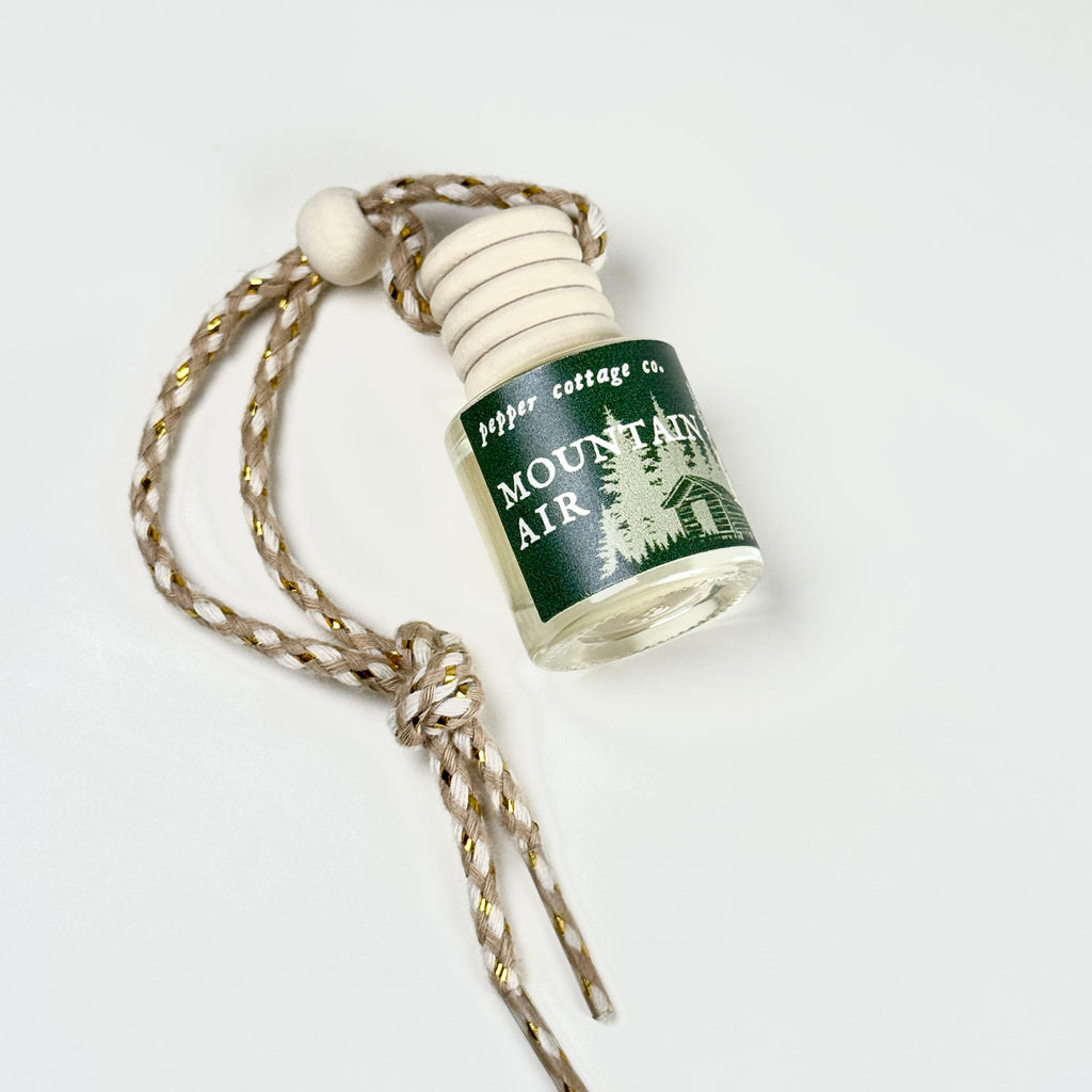 7.5 ml Mountain Air Hanging Diffuser | Pine, Patchouli, Balsam, Cedar, Lime | Woodsy Pine Scent Car Diffuser