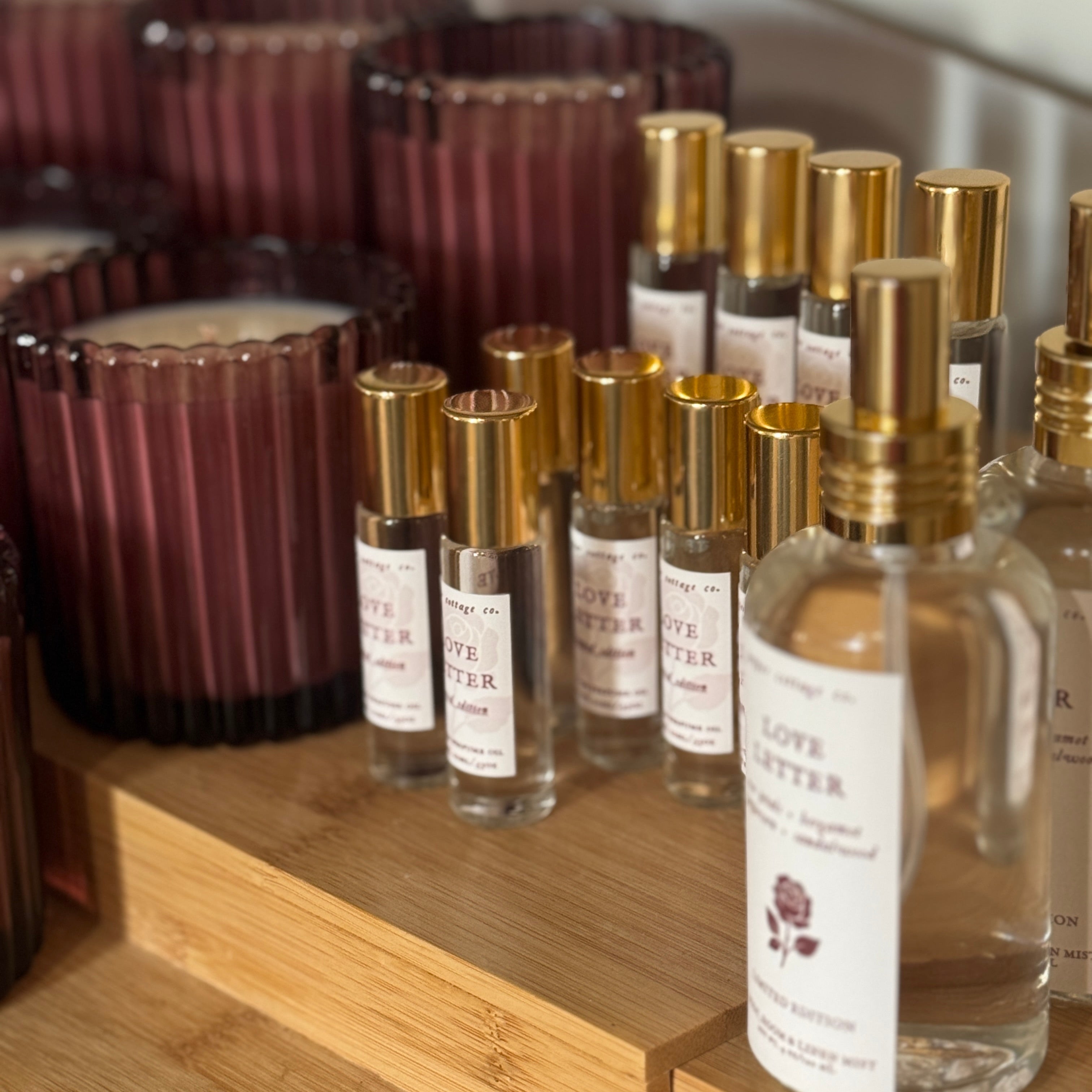 Love Letter 7.5 oz Soy Ribbed Candle Jar | Rose Petals, Bergamot, Peppercorn, Sandalwood | Non-toxic Valentine's Day Scent Luxury Candle Jar