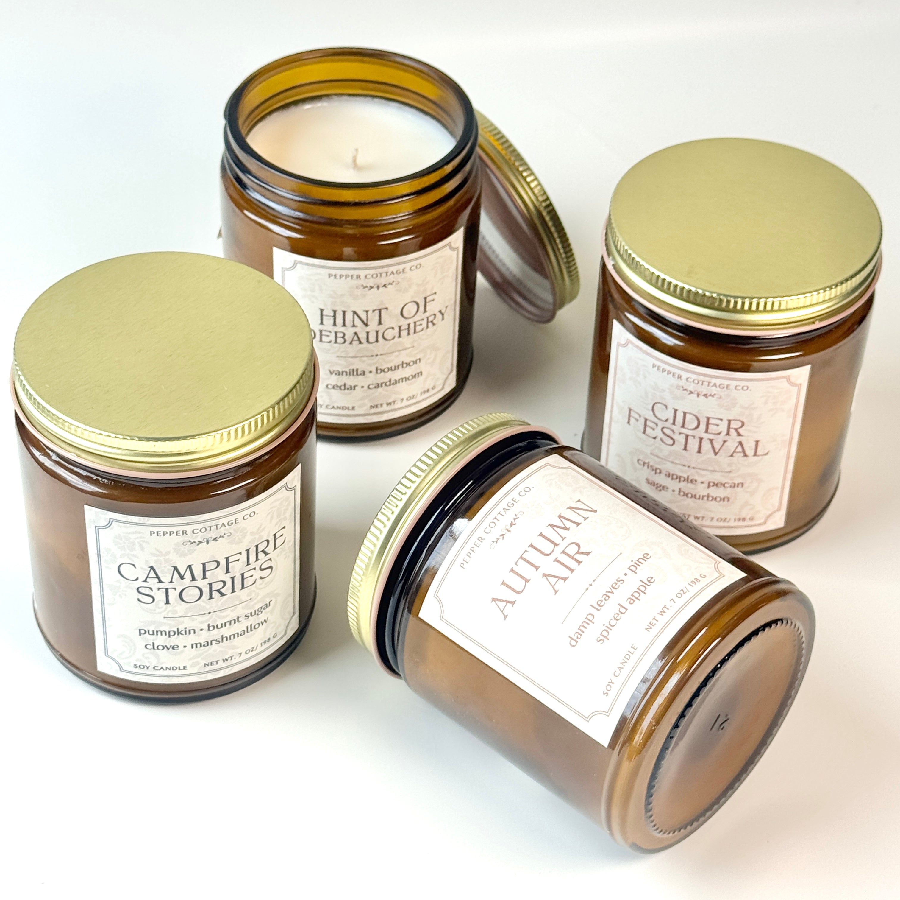 Cider Festival - Apple, Pecan, Bourbon, Sage 7 oz Soy Fall Candle