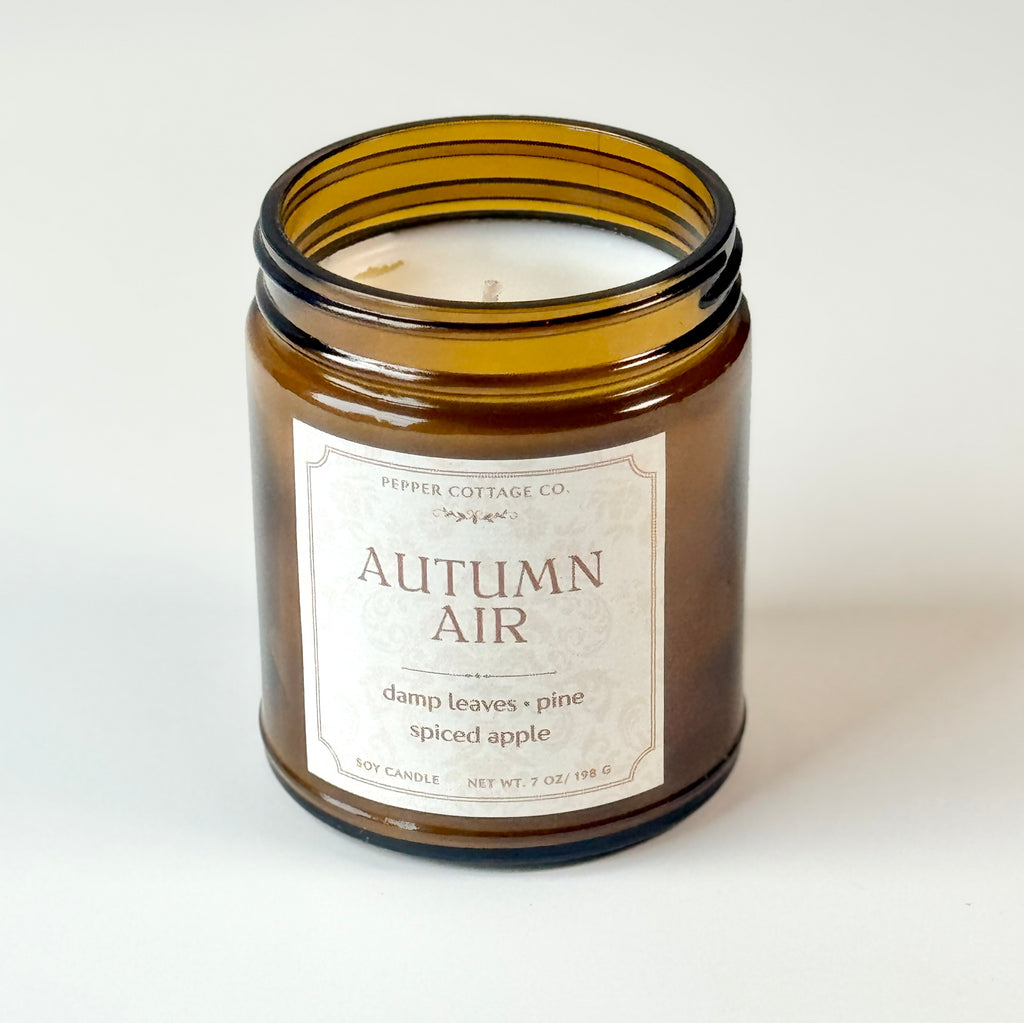 Autumn Air - Wet Leaves, Spiced Apple, Pine, Cedar 7 oz Soy Fall Candle
