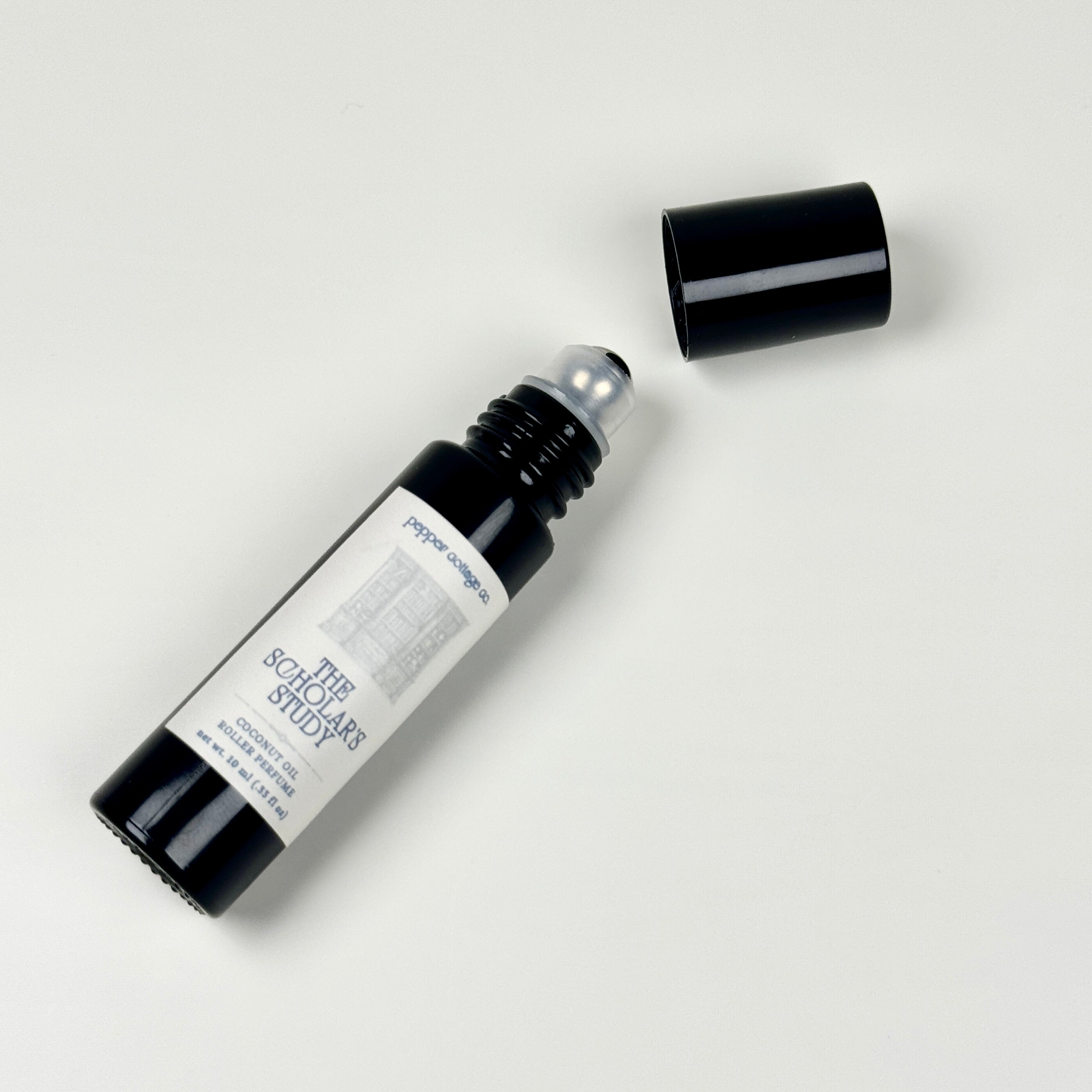 The Scholar's Study Roller Perfume | Palo Santo, Sandalwood, Leather, Patchouli | Dark Academia Coconut Oil Roller Perfume for Men
