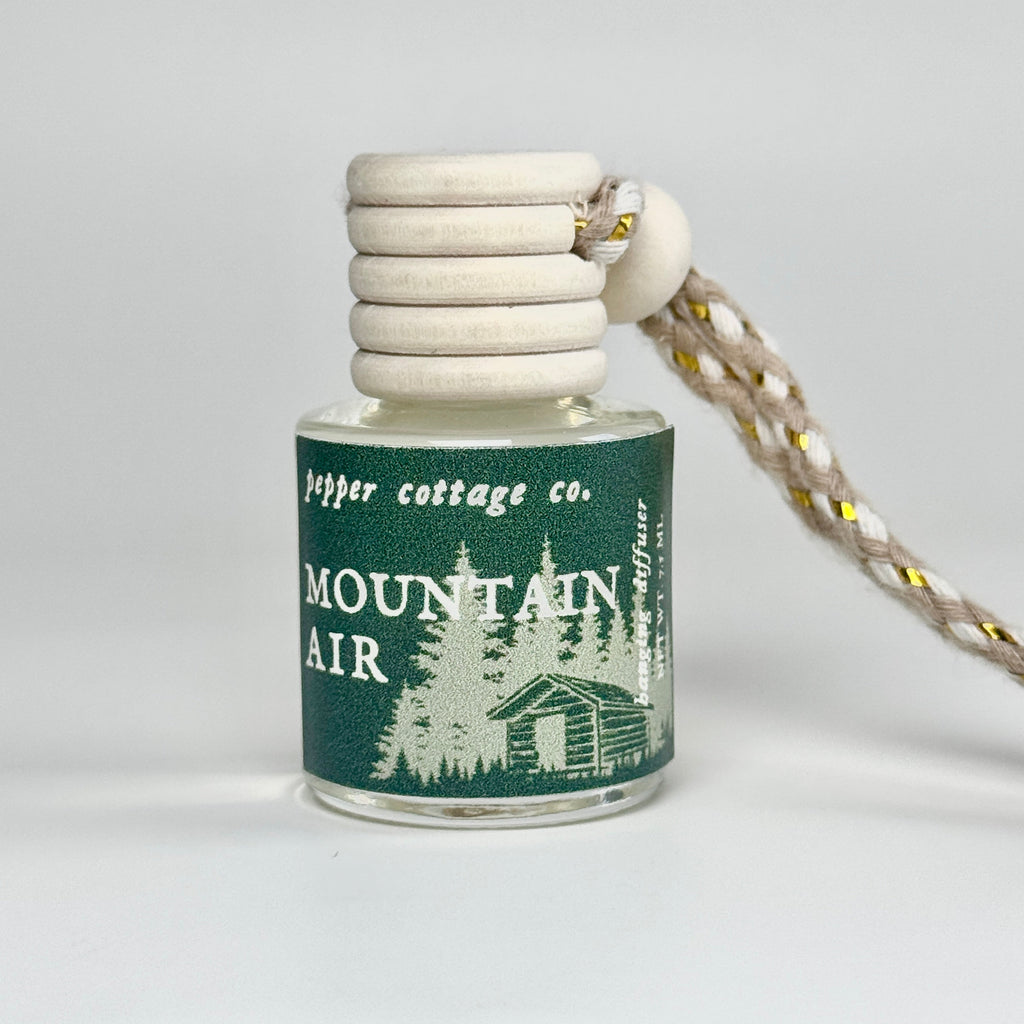 7.5 ml Mountain Air Hanging Diffuser | Pine, Patchouli, Balsam, Cedar, Lime | Woodsy Pine Scent Car Diffuser