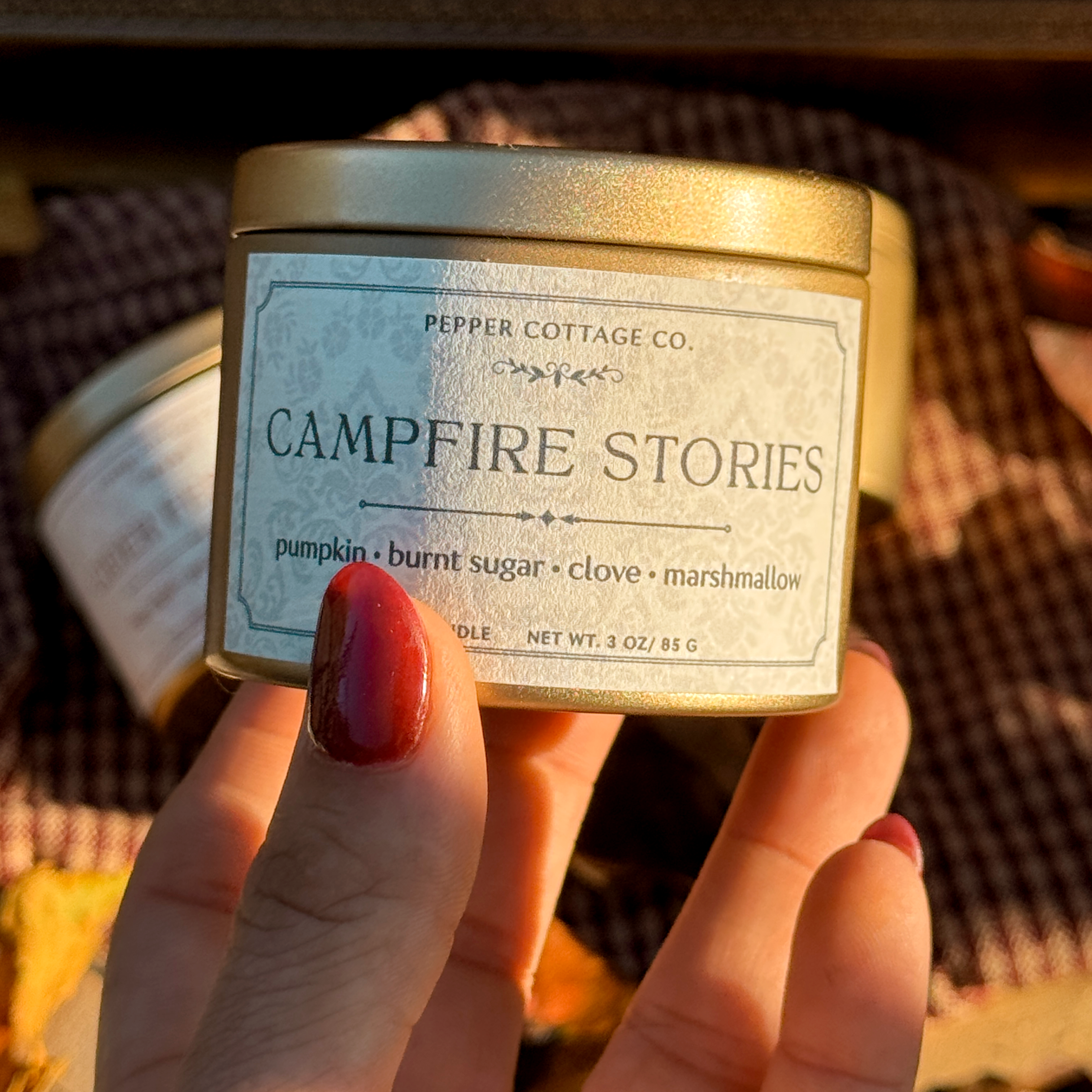 Campfire Stories - Pumpkin, Burnt Sugar, Marshmallow, Clove 3 oz Soy Fall Candle