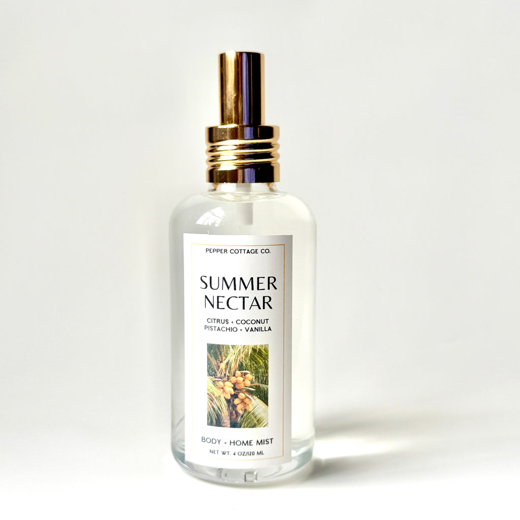 Summer Nectar 4 oz Body & Home Mist | Citrus + Coconut + Pistachio + Vanilla
