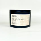 The Scholar's Study 5.5 oz Candle Tin | Palo Santo, Sandalwood, Leather, Patchouli | Dark Academia Inspired Coconut Blend Candle