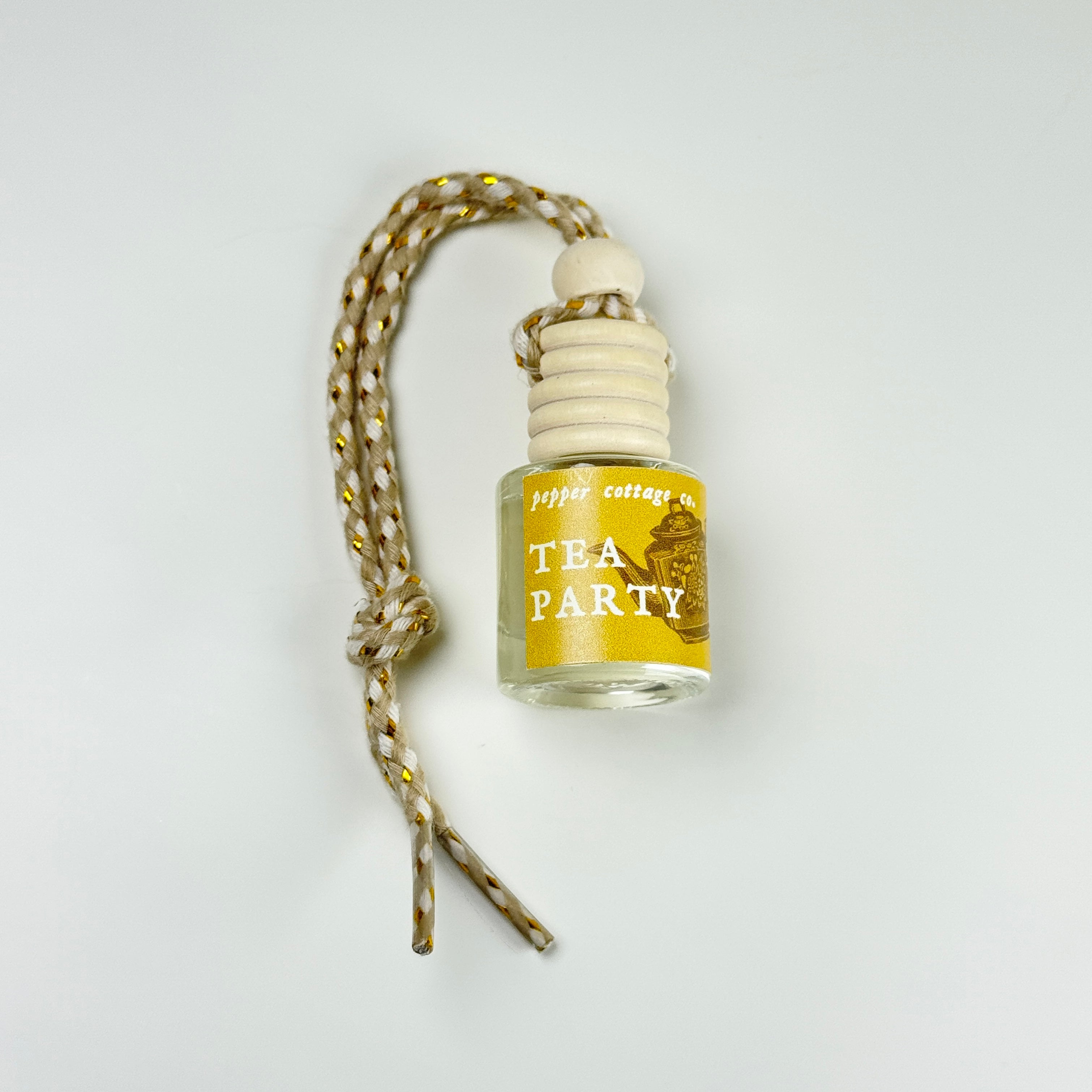 7.5 ml Tea Party Hanging Diffuser | White Tea, Lemon, Cucumber, Violet | Clean Citrusy Scent Car Diffuser