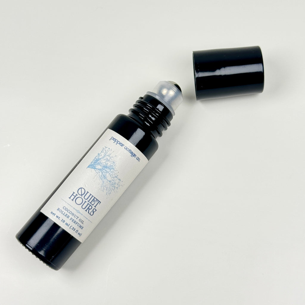 Quiet Hours Roller Perfume | Cedar, Guaiacwood, Ginger, Cardamom, Myrrh | Unisex Coconut Oil Roller Perfume