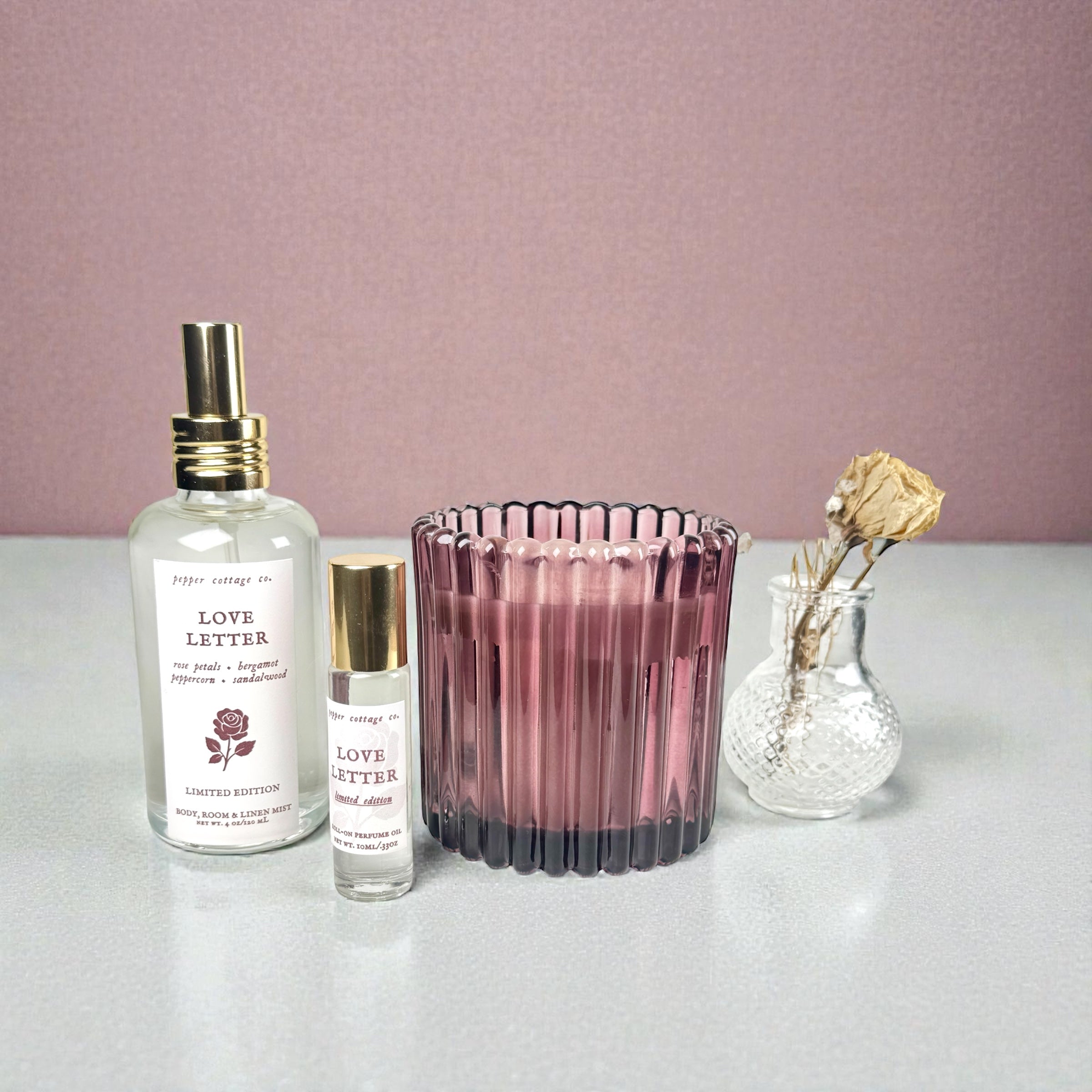 Love Letter Roller Perfume Oil LIMITED EDITION | Rose Petals, Bergamot, Peppercorn, Sandalwood | Romantic Coconut Oil Roller Perfume