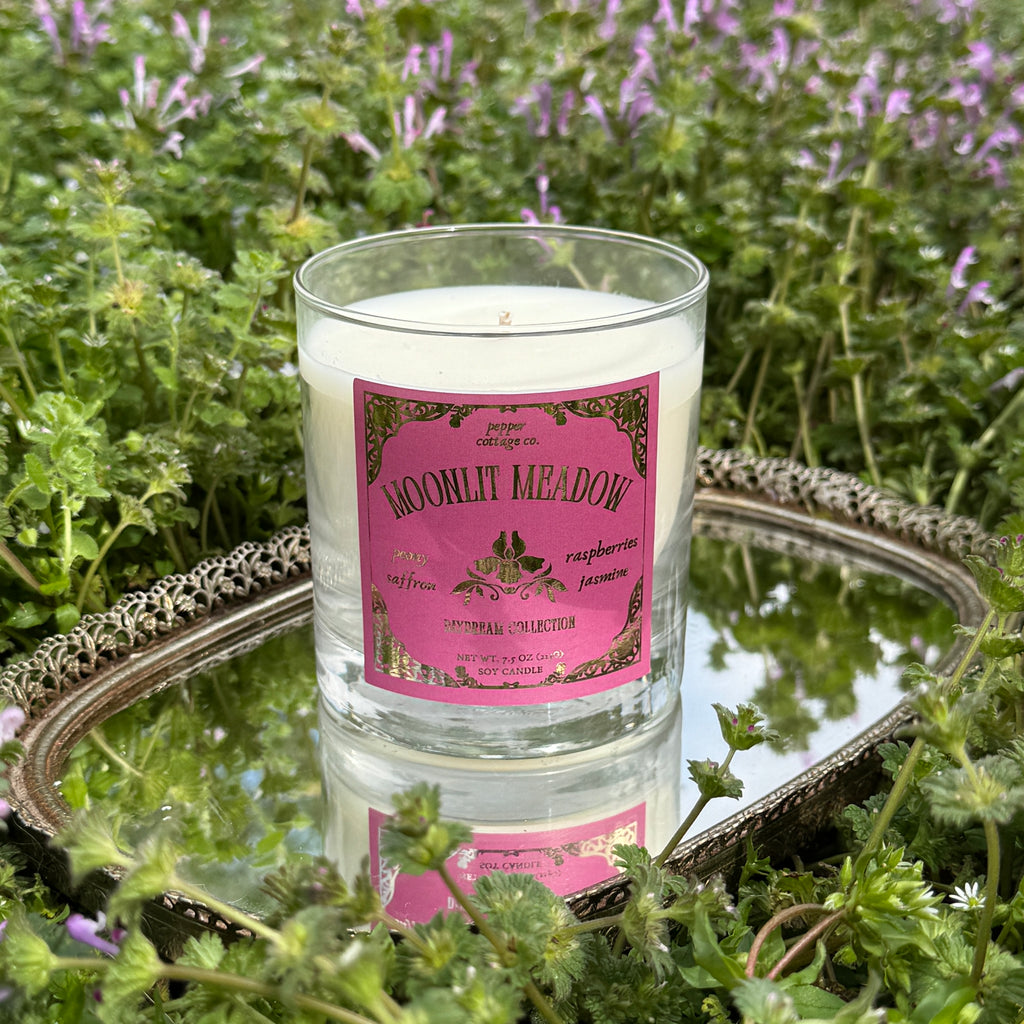 Moonlit Meadow 7.5 oz Soy Spring Candle | Peony, Saffron, Saffron, Jasmine | Daydream Collection Spring Floral Candle