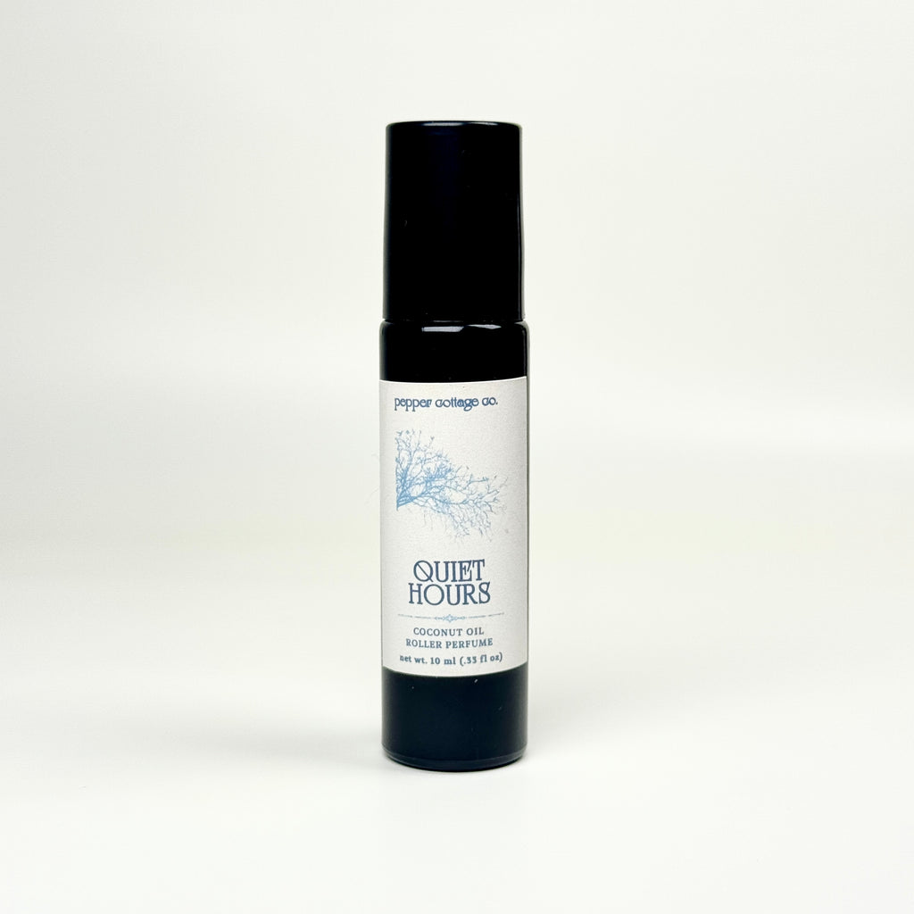 Quiet Hours Roller Perfume | Cedar, Guaiacwood, Ginger, Cardamom, Myrrh | Unisex Coconut Oil Roller Perfume