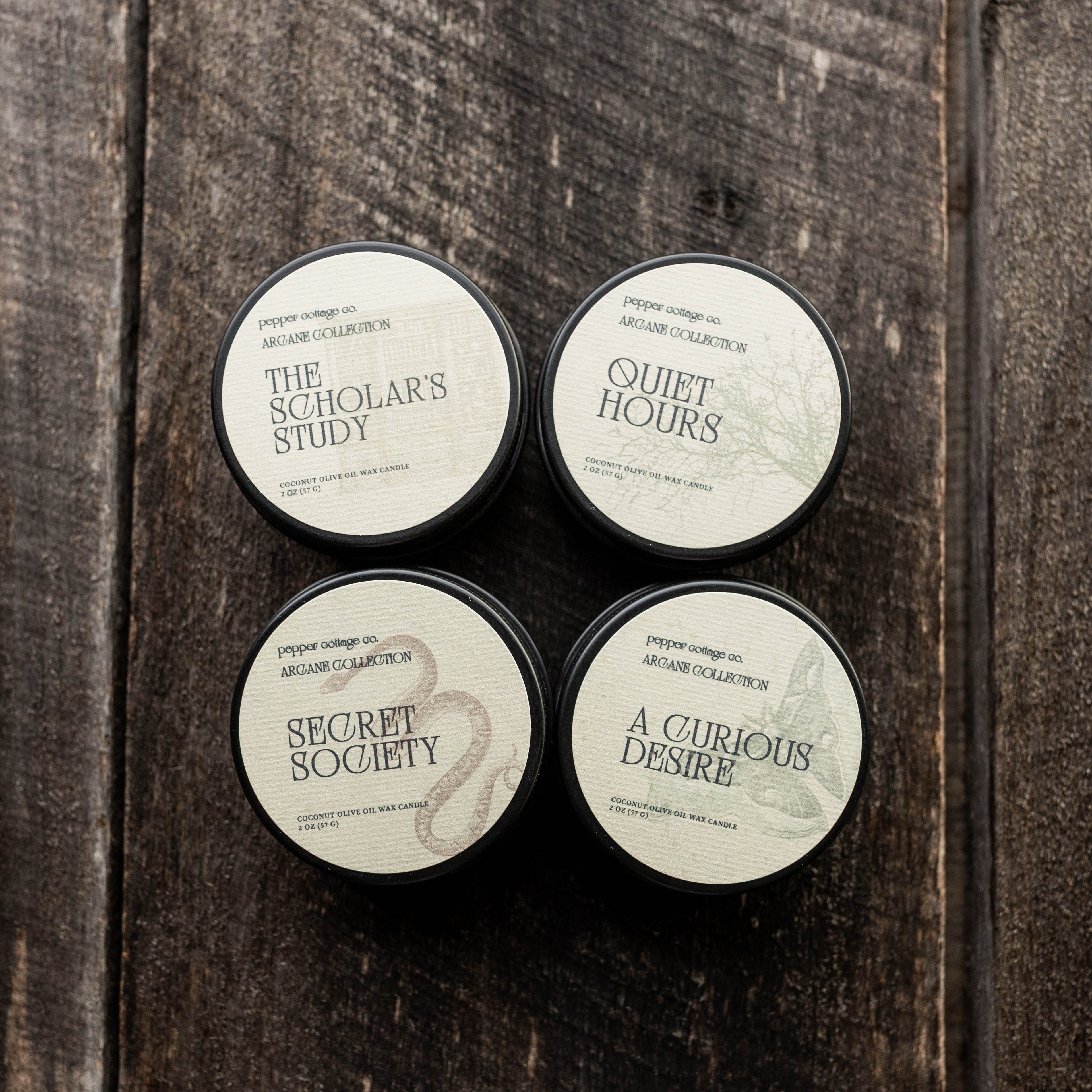 Arcane Collection Discovery Set | 4 Dark Academia Inspired Scents in Coconut Olive Oil Wax