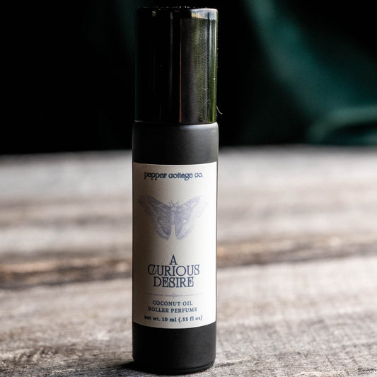 A Curious Desire Roller Perfume | Fig, Violet, Plum, Sandalwood, Plum, Amber, Vanilla | Dark Academia Coconut Oil Roller Perfume