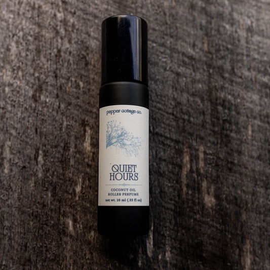 Quiet Hours Roller Perfume | Cedar, Guaiacwood, Ginger, Cardamom, Myrrh | Unisex Coconut Oil Roller Perfume