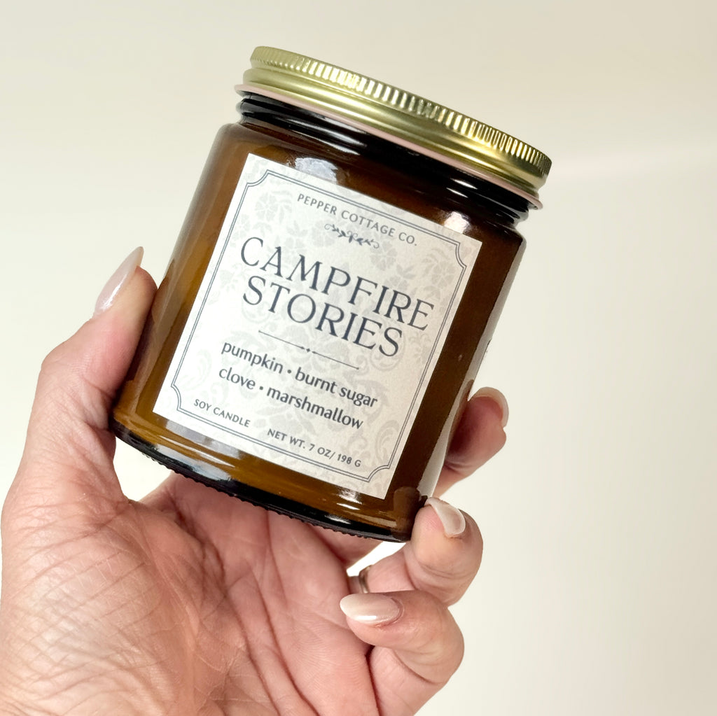 Campfire Stories - Pumpkin, Burnt Sugar, Clove, Marshmallow 7 oz Soy Fall Candle