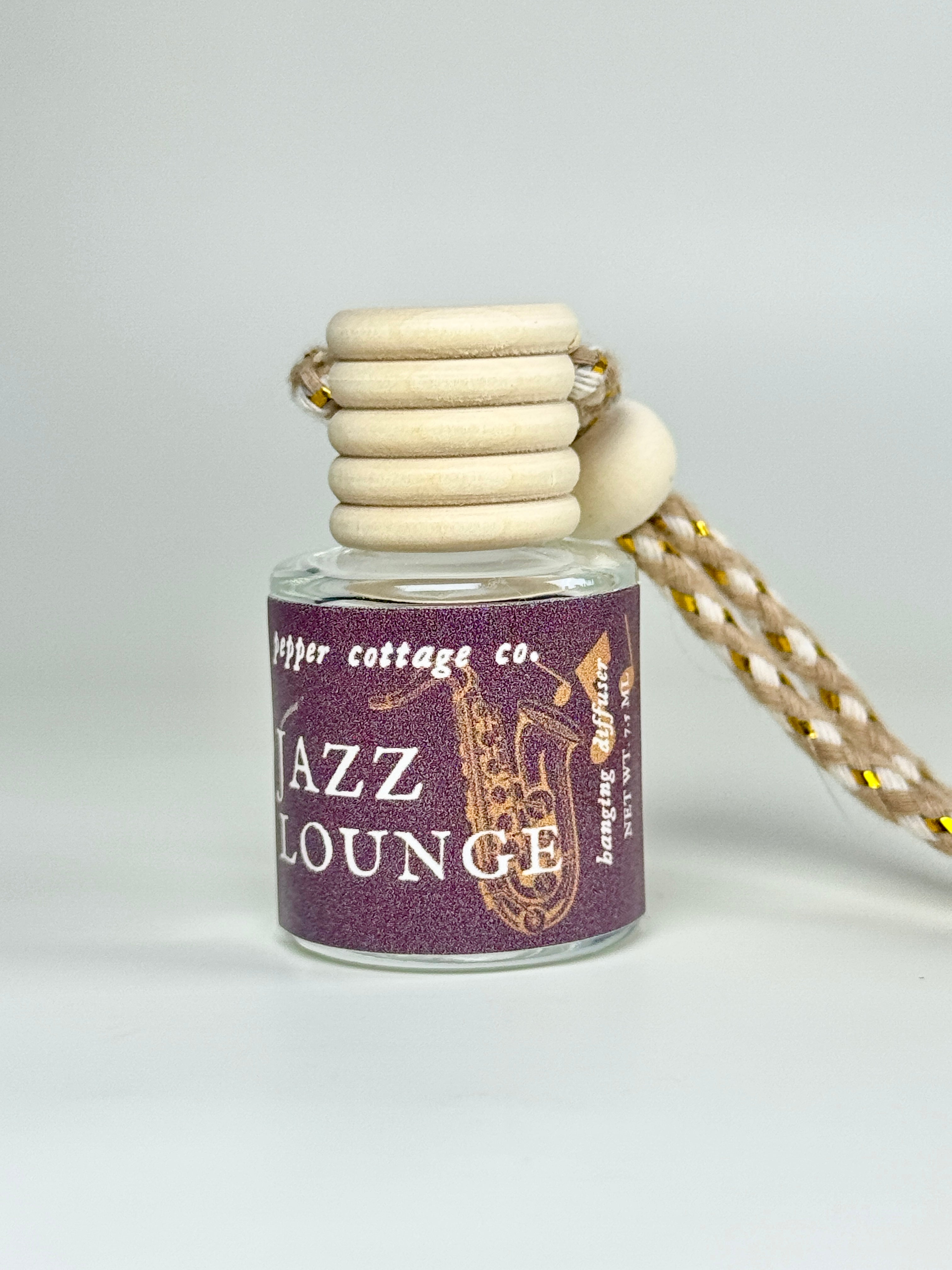 7.5 ml Jazz Lounge Hanging Diffuser | Juniper, Sage, Pine, Leather, Citrus | Masculine Woodsy Scent Car Diffuser