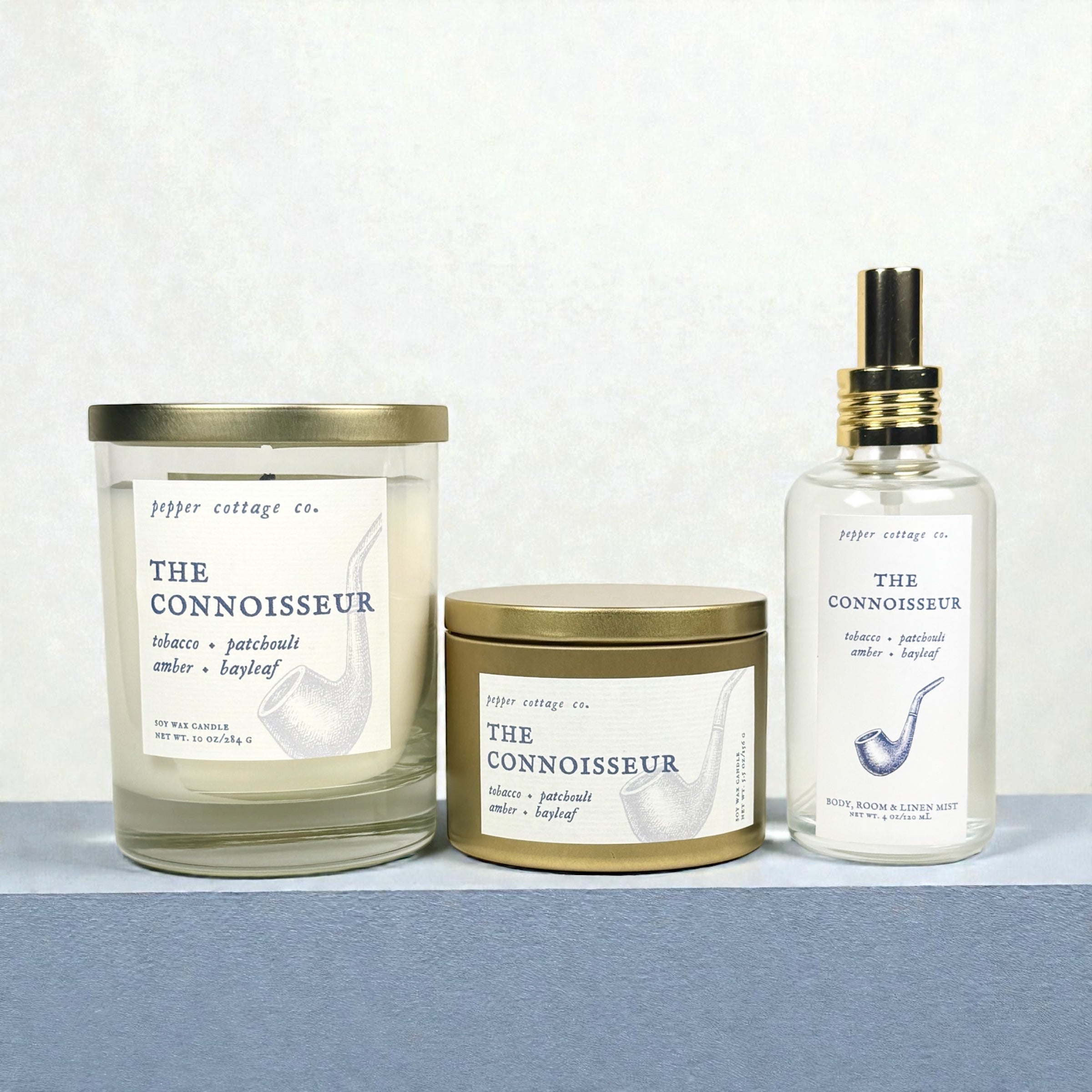 The Connoisseur 10 oz Jar - Tobacco, Patchouli, Amber, & Bayleaf