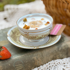 Botanical Vintage Tea Cup Candles (WICKLESS) | Jasmine & Honey or Yuzu Blossom Scented | Mother’s Day Tea Cup Candles