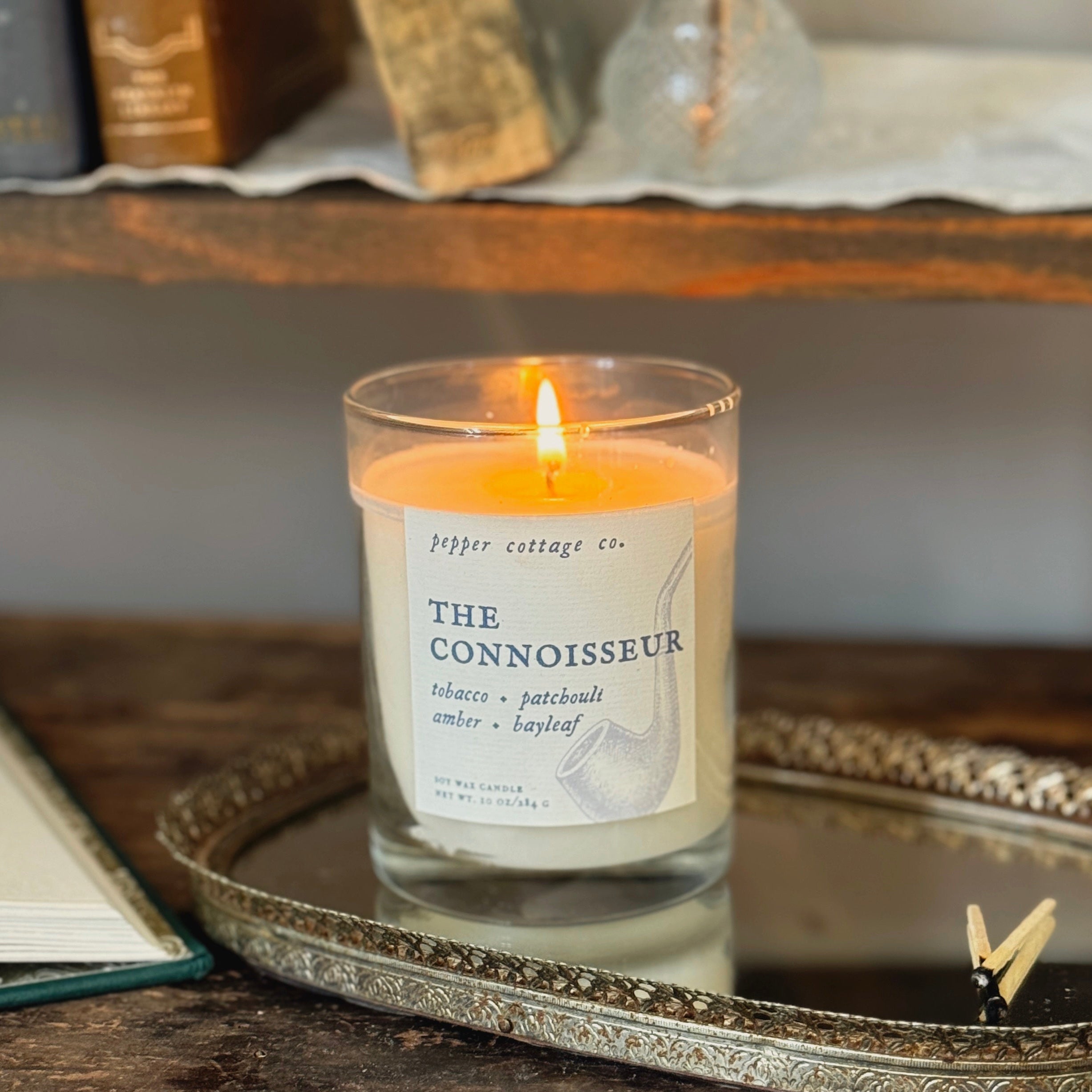 The Connoisseur 10 oz Jar - Tobacco, Patchouli, Amber, & Bayleaf