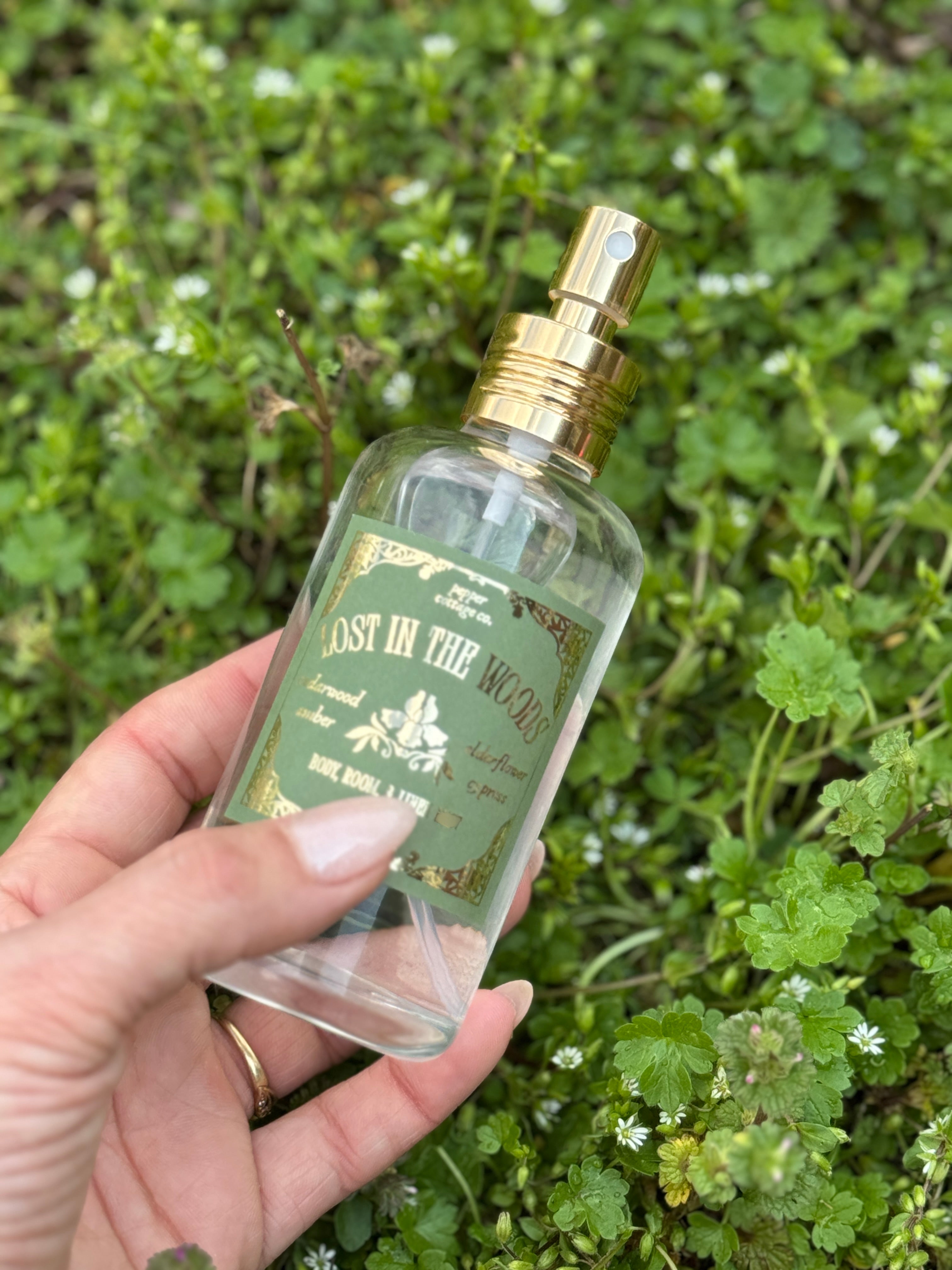 Lost in the Woods 4 oz Body & Home Mist | Cypress, Cedarwood, Elderflower, Amber | Daydream Collection Spring Floral Body Spray