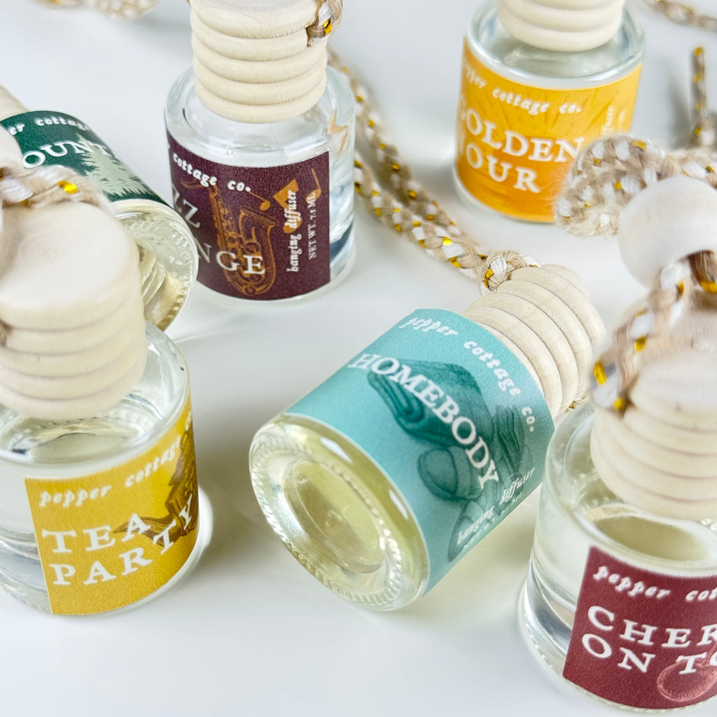 7.5 ml Golden Hour Hanging Diffuser | Orange, Cotton, Musk, Grapefruit, Coconut | Clean Citrus Scent Car Diffuser